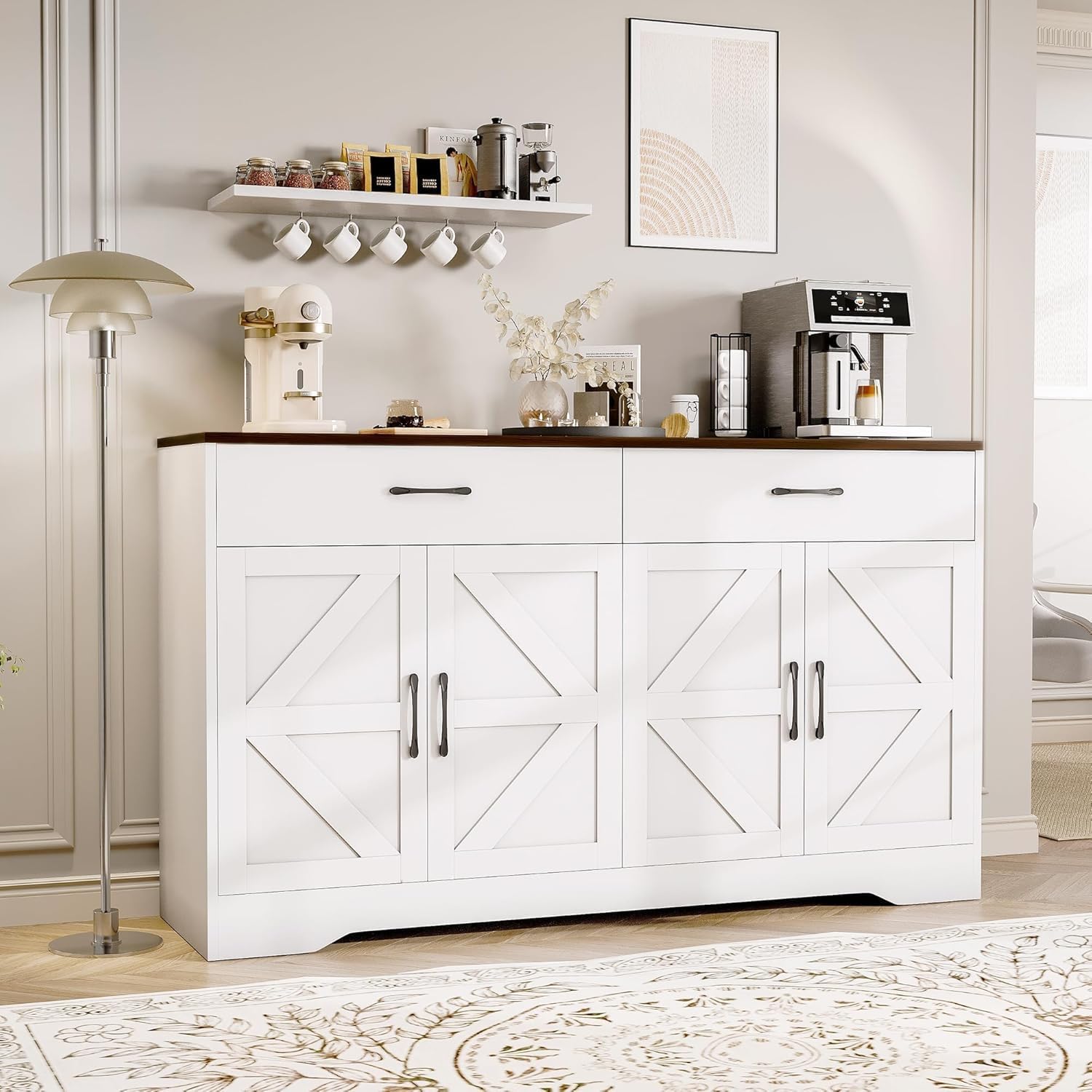 Sideboard Buffet Cabinet with Storage, 55.1