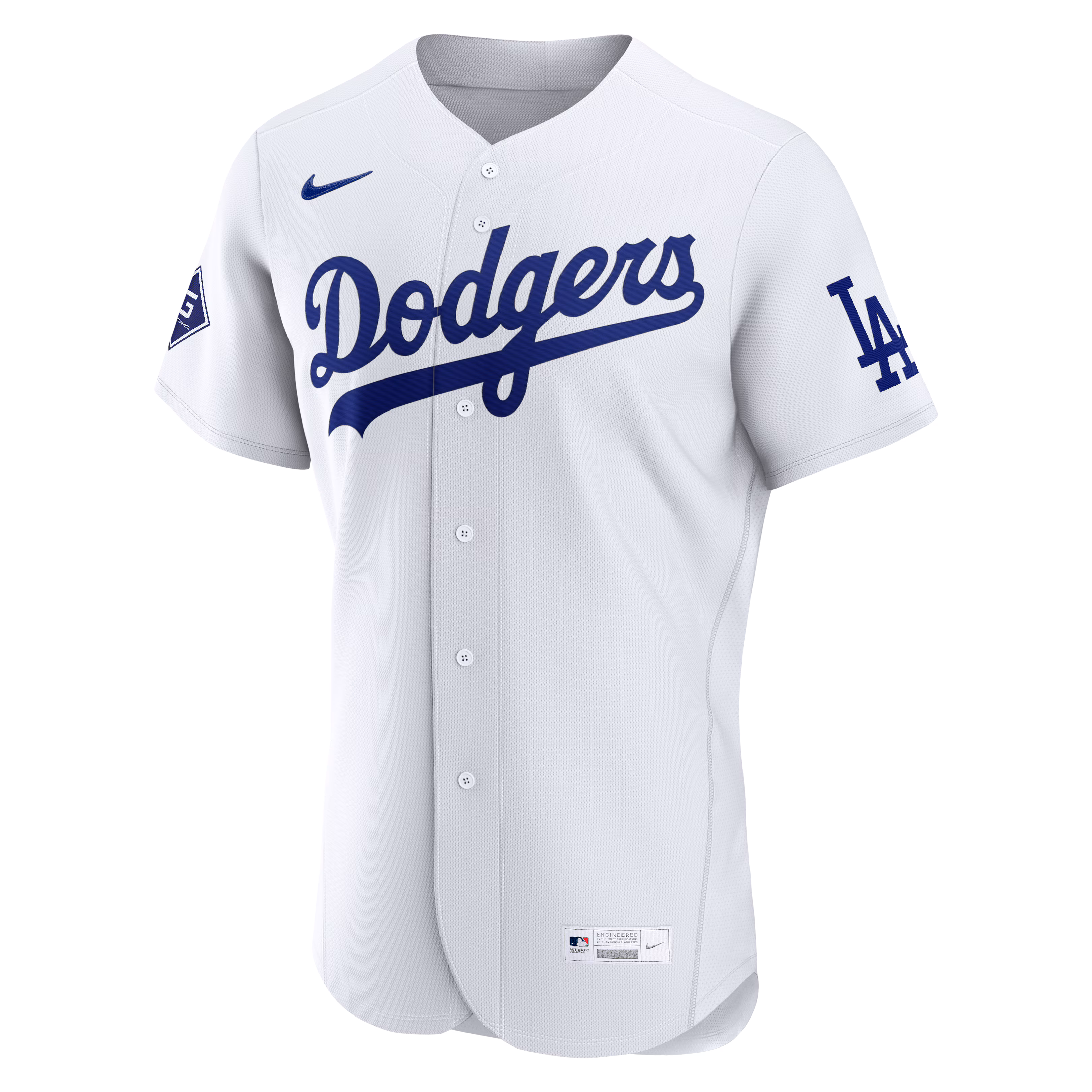 Los Angeles Dodgers Nike Home Sponsor Patch Authentic Jersey - White