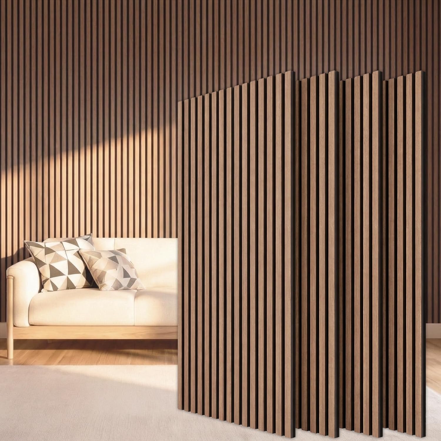 TONOR Wood Slatwall Panels, 4 Pack 47.2