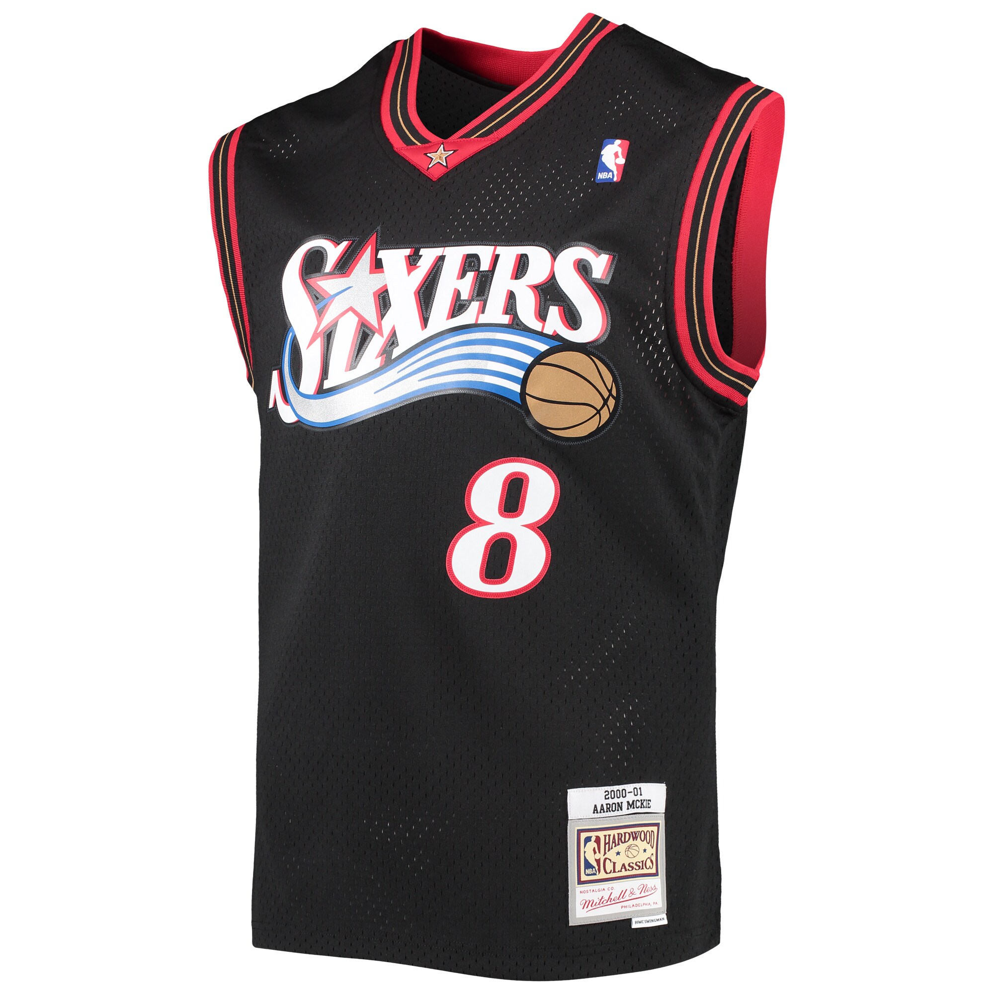 Aaron McKie Philadelphia 76ers Mitchell & Ness Hardwood Classics Swingman Jersey - Black