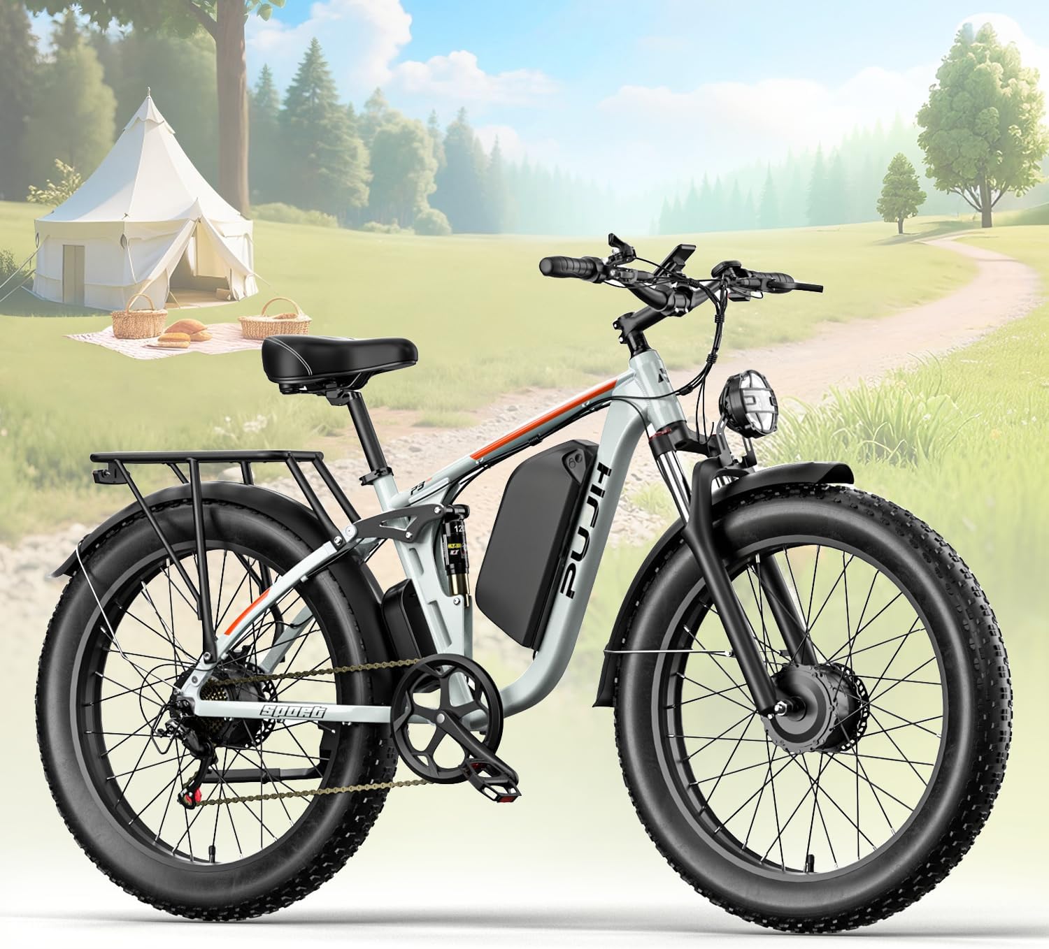 4000W Dual Motor Ebike with 52V 25Ah Removable Battery for Adults,Max Speed 38MPH Up to 100 Miles,24