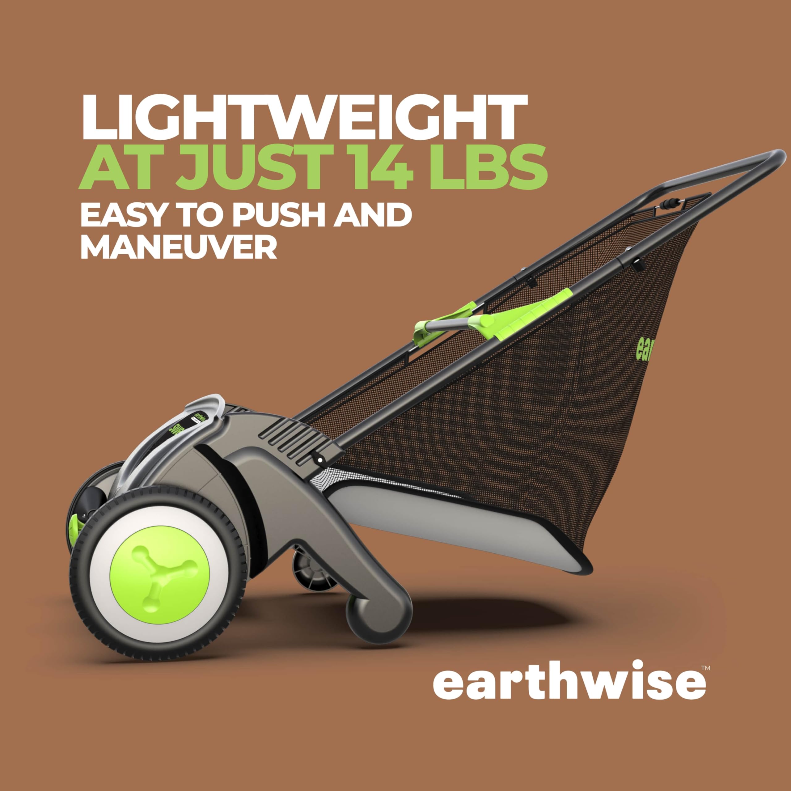 EARTHWISE LSW70021 Push Lawn Sweeper - 21-Inch Leaf & Grass