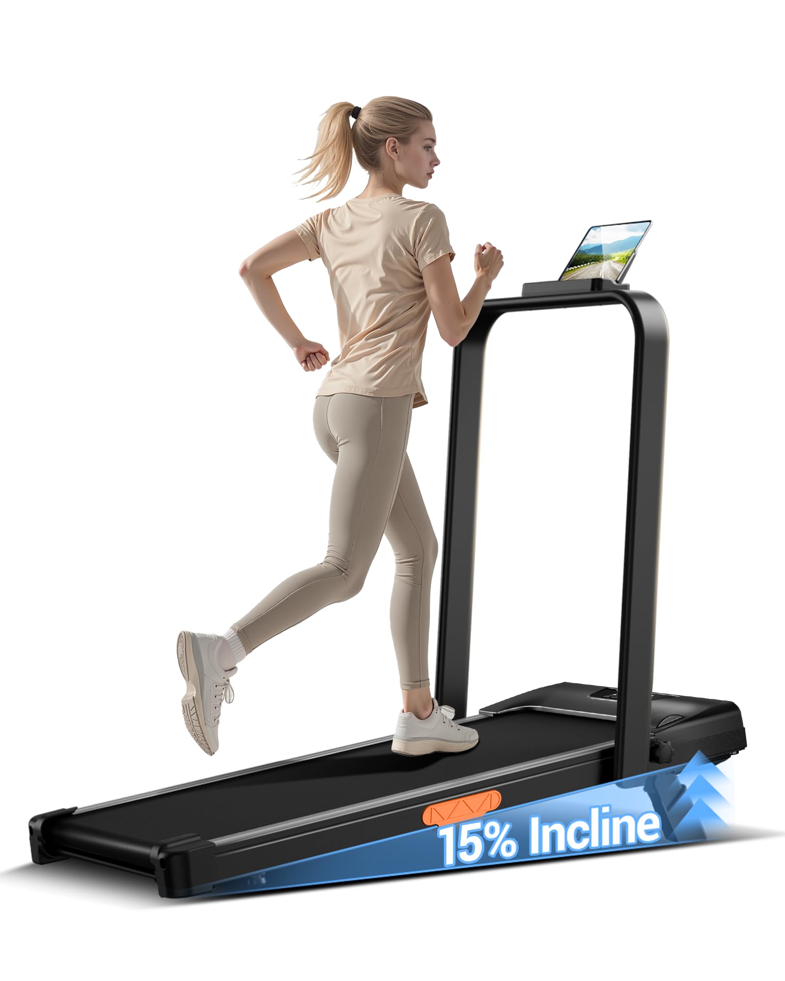 CURSOR FITNESS Walking Pad Portable Treadmill with 15% Incline