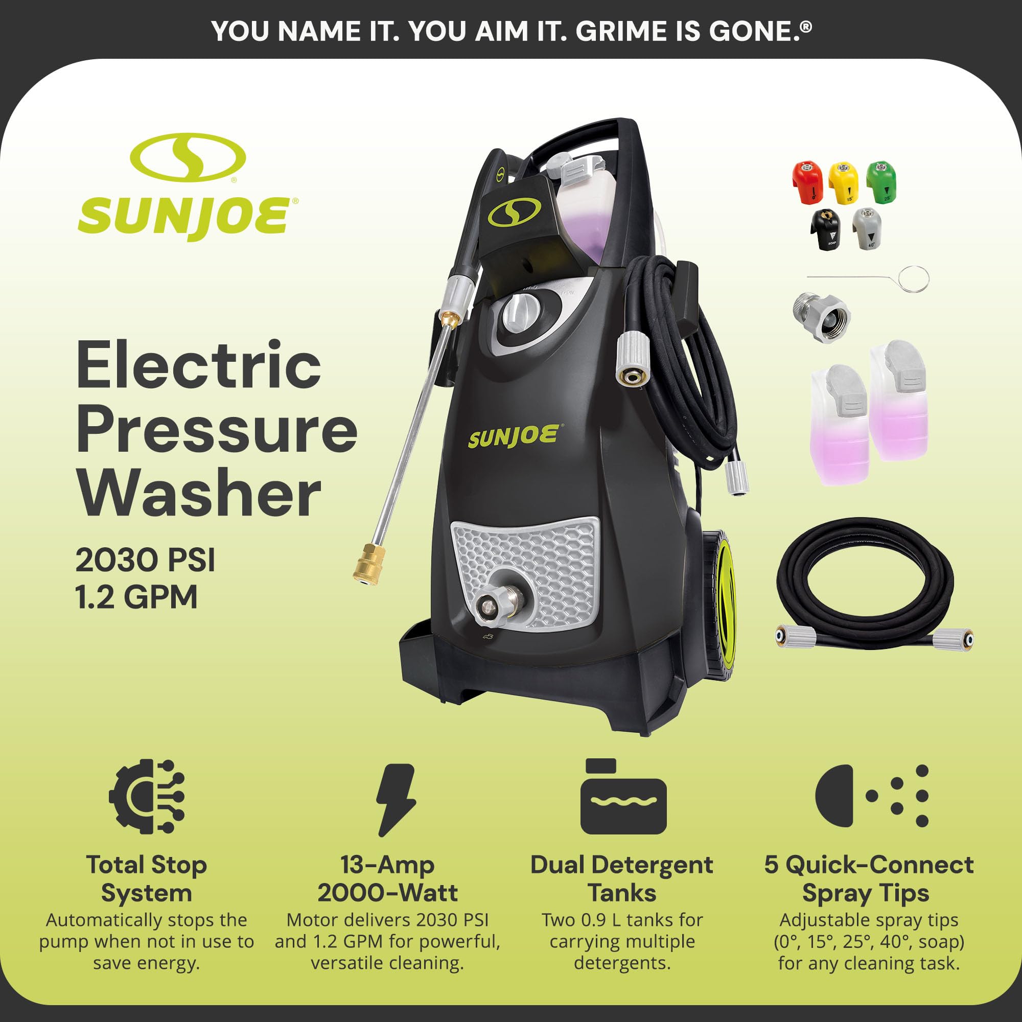 SUN JOE SPX3000 Electric Pressure Washer 2500 PSI