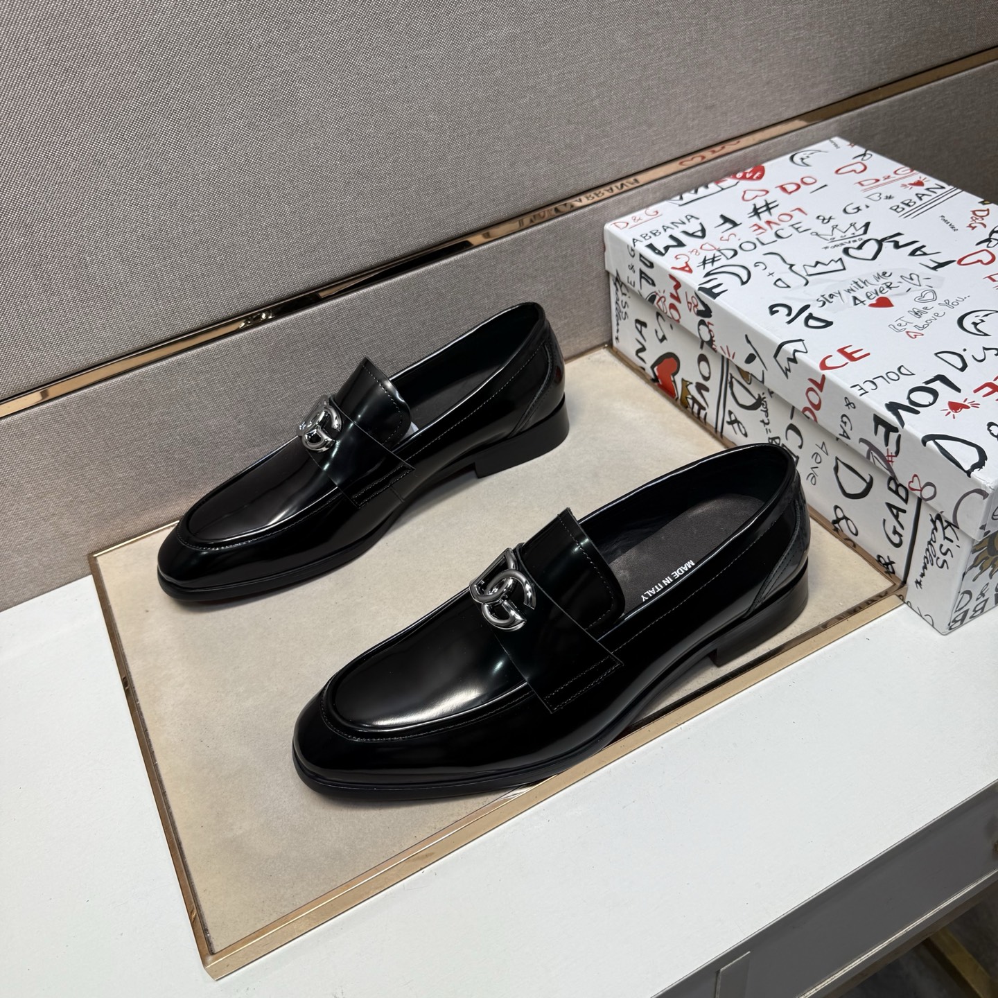 D&G men's leather shoes-113