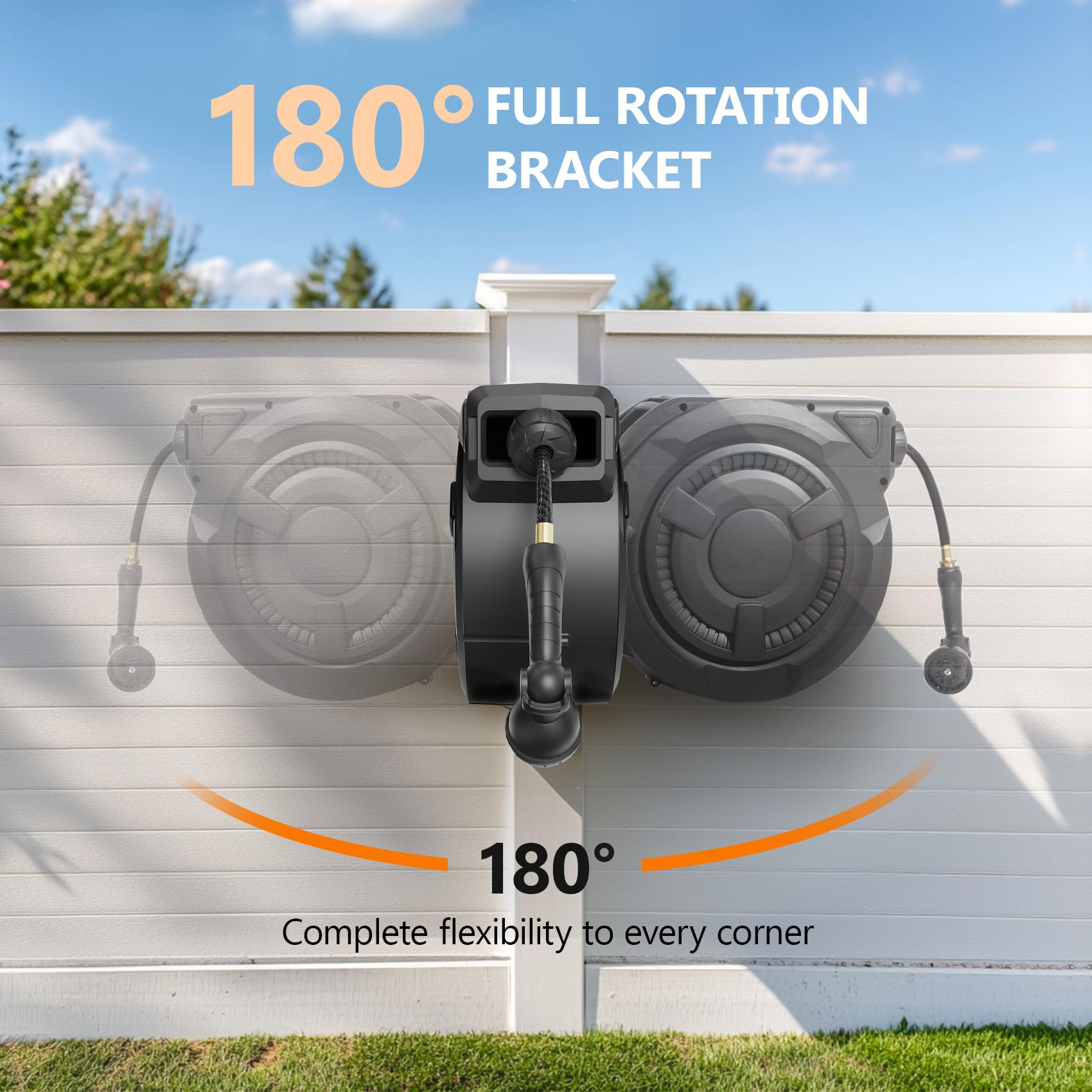 WIKIWIKI Retractable Garden Hose Reel 1/2