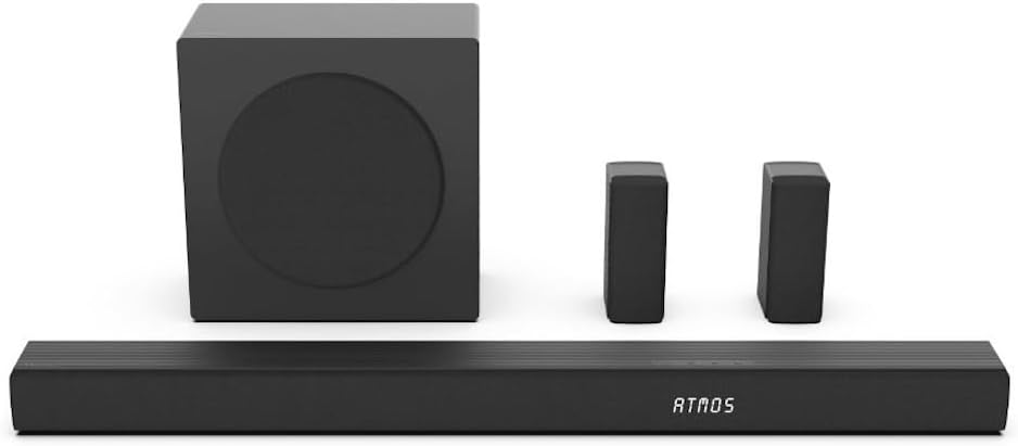 Hisense 5.1 Ch Soundbar with a Total of 440W Output, Rear Surround Speakers, 6.5” Wireless Subwoofer, Dolby Atmos and DTS Virtual X, Easy Connect - R652 (Renewed)