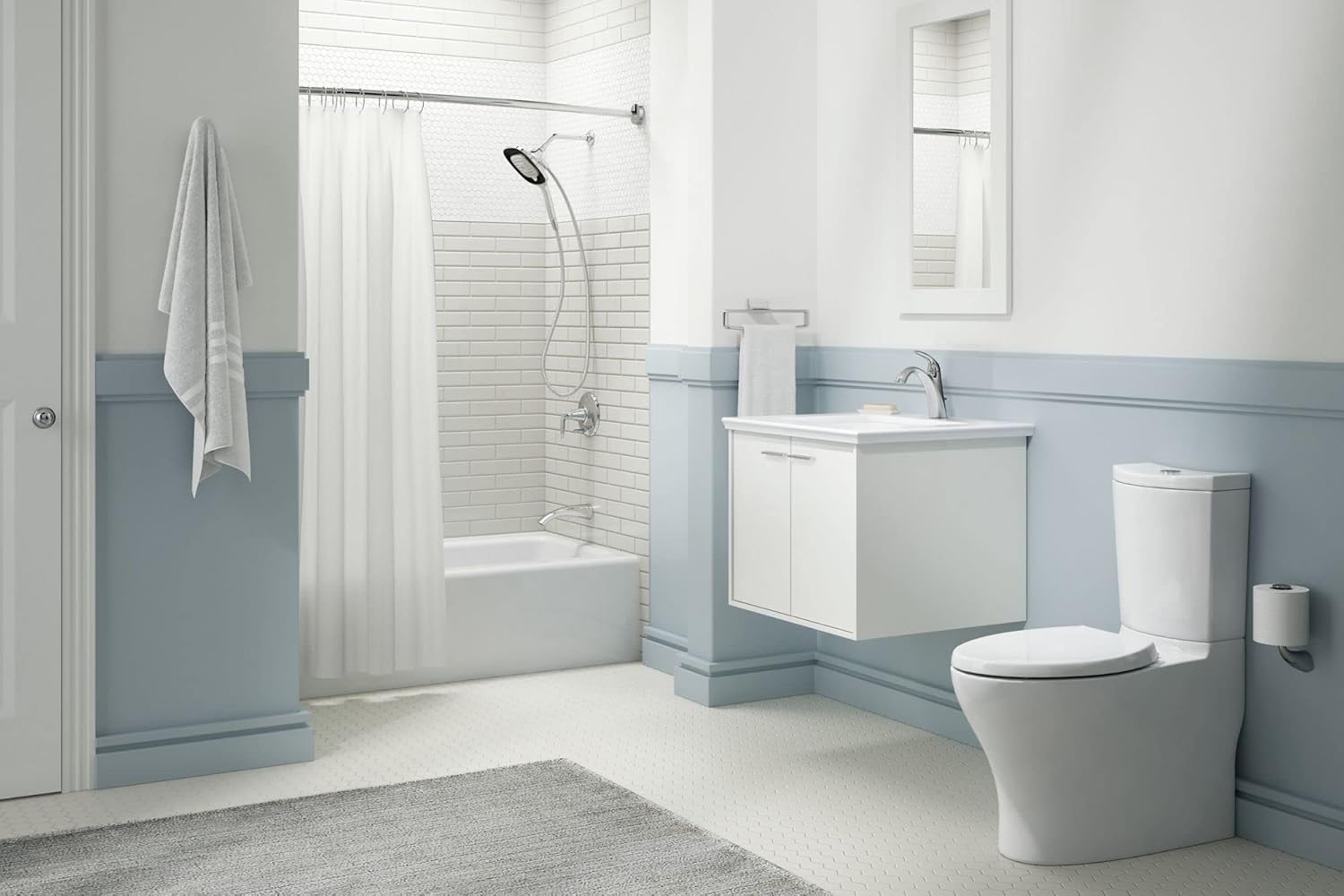 KOHLER K-9351-2MB Expanse Curved Shower Rod, Contemporary Design, Adjustable Fit 60-76