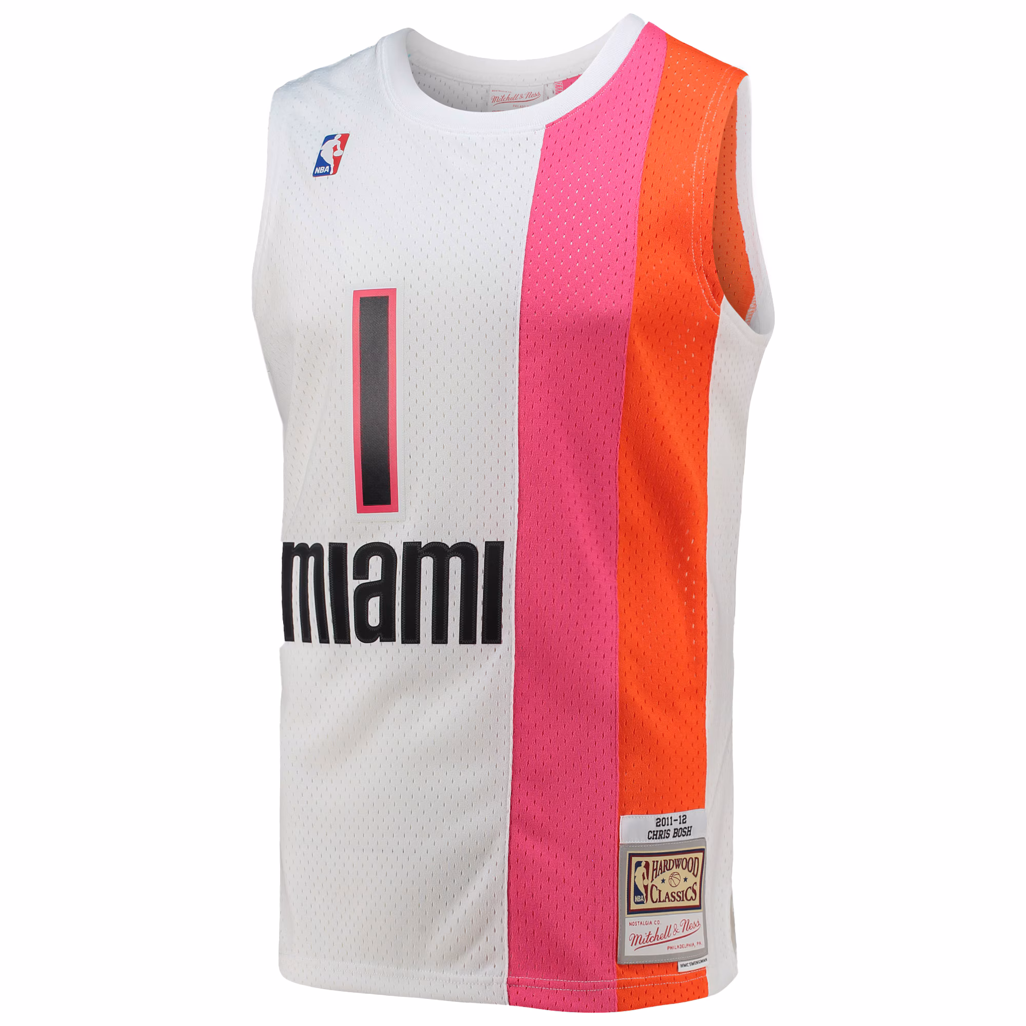 Chris Bosh Miami Heat Mitchell & Ness 2011/12 Hardwood Classics Swingman Jersey - White