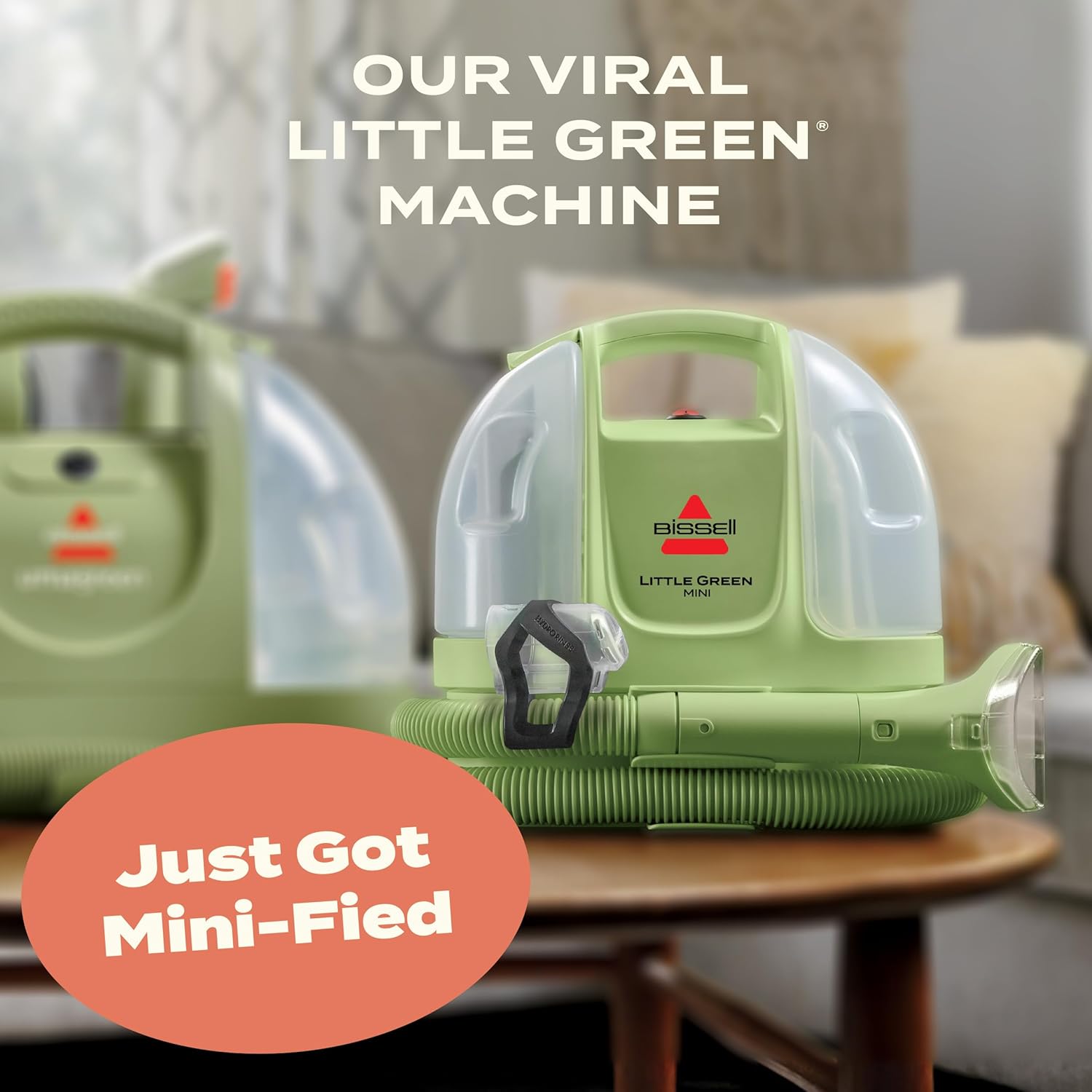 BISSELL Little Green Mini Portable Carpet and Upholstery Deep Cleaner, Car/Auto Detailer, with HydroRinse Self-Cleaning Tool and 4