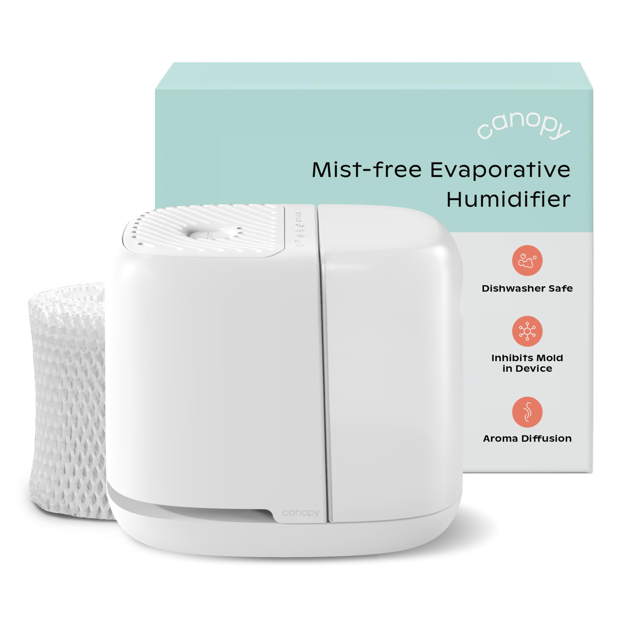 CANOPY Bedside Humidifier 2.0 - 36 HR Run Time, 2.5L Capacity