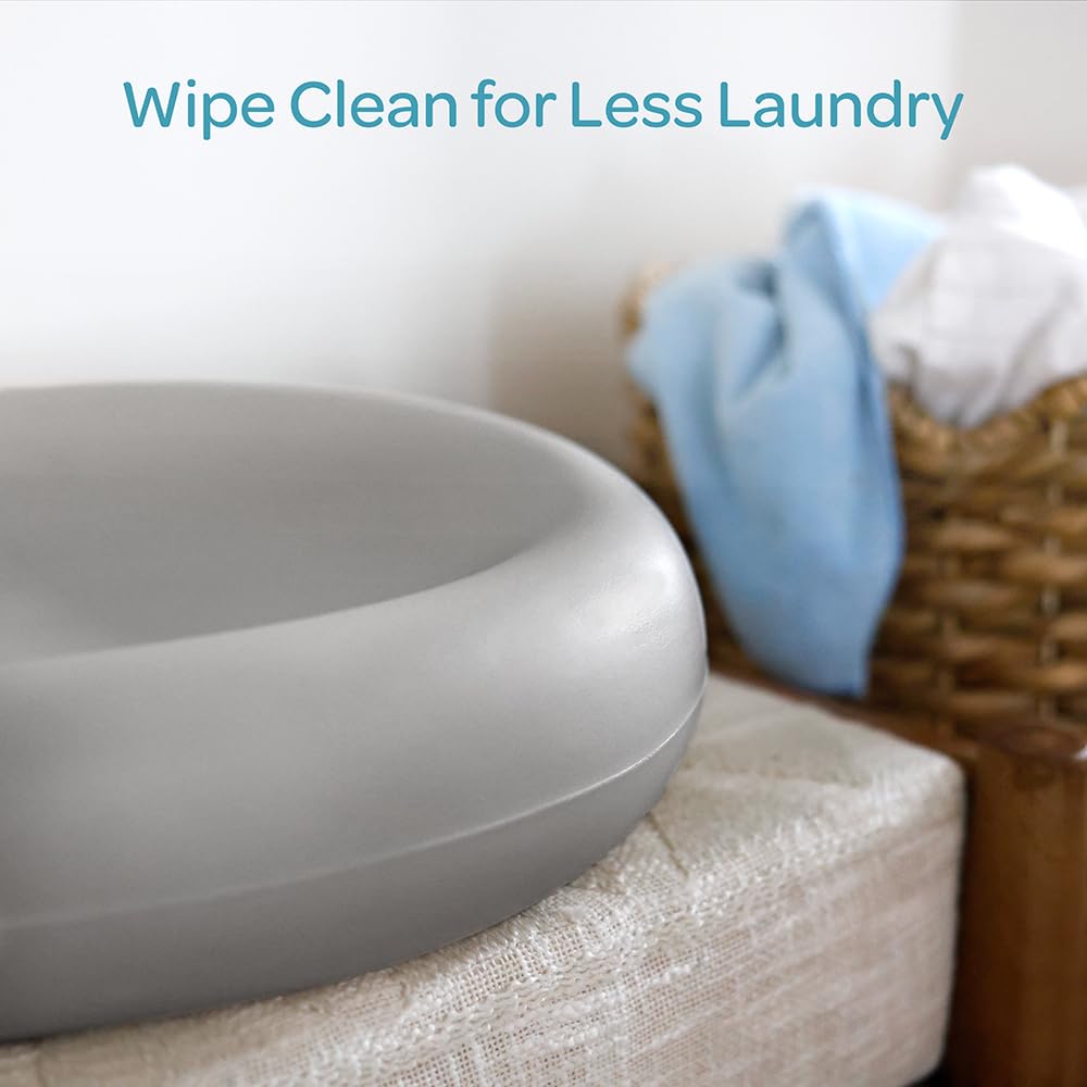 Keekaroo Peanut Changer Grey – the Original - Easy-to-Clean Changing pad and the only Shell Over Foam, Fully Water Repellant