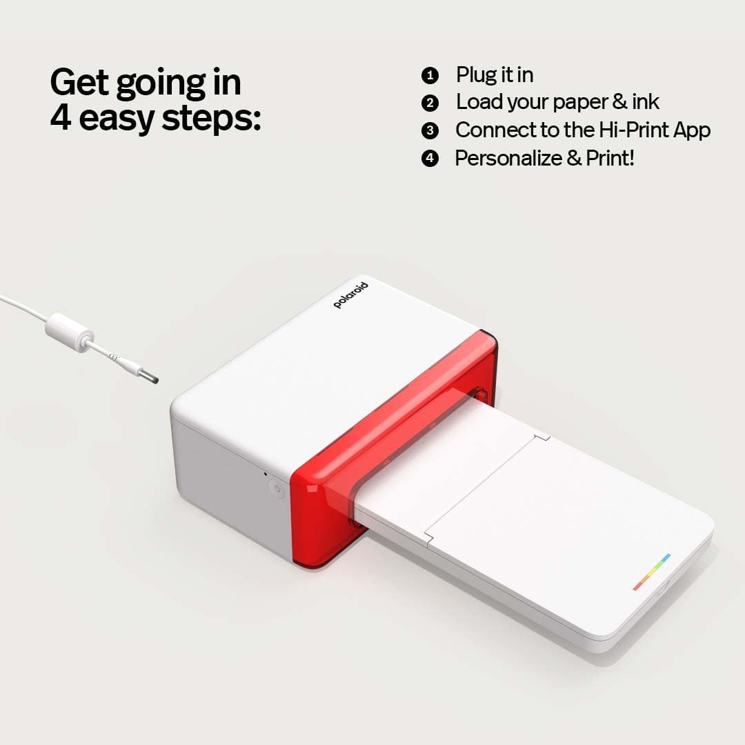 Polaroid Hi-Print Bluetooth 4x6 Photo Printer + Photo Paper Bundle (80 Sheets Included) (6552)