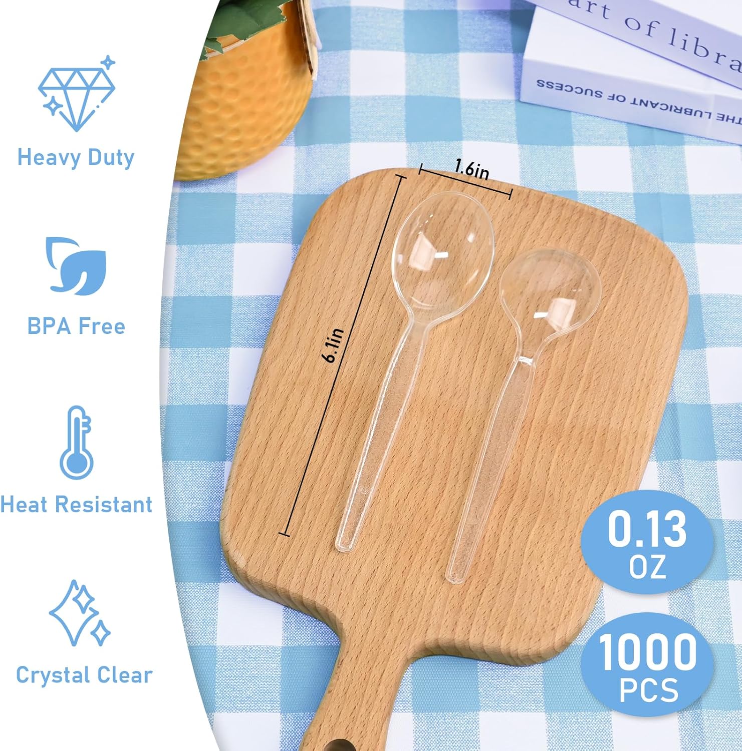 EcoDispose 1000 Count Disposable Plastic Spoons Heat Resistant and BPA Free, Heavy Duty Durable Disposable Cutlery for Party Event Supply