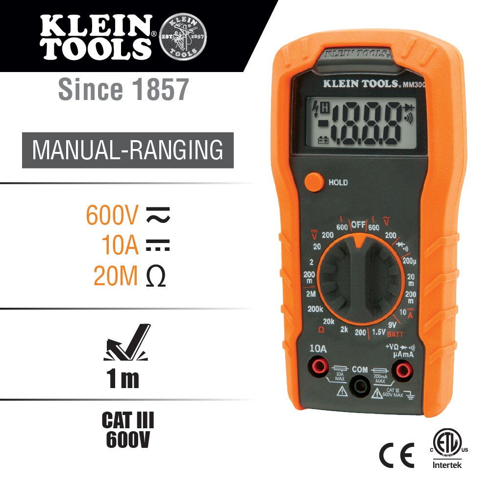 Klein Tools 80067 Electrical Test Kit with IR Digital Thermometer, Multimeter, Non-Contact Voltage Tester Pen and Receptacle Tester, 4-Piece