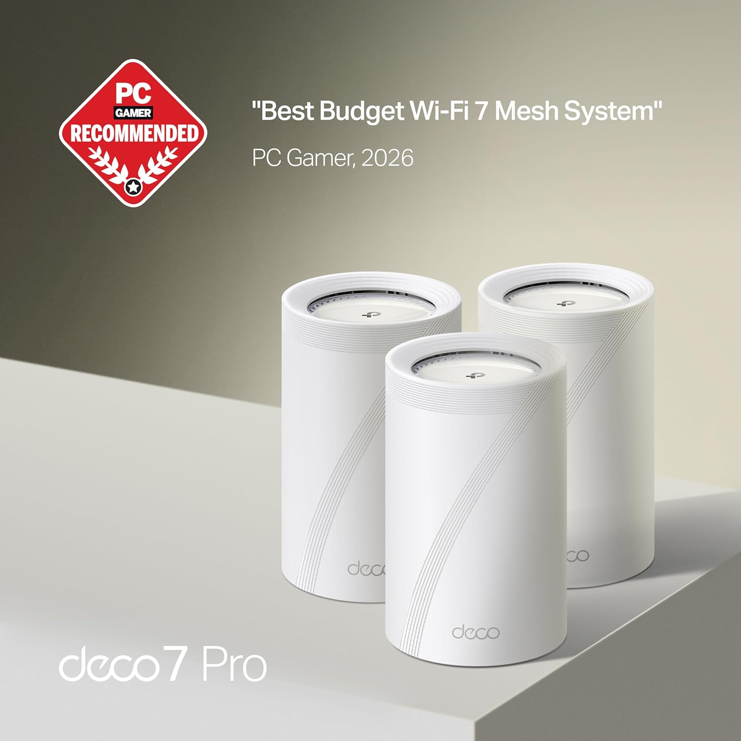 TP-Link Deco 7 Pro BE63 Tri-Band WiFi 7 BE10000 Whole Home Mesh System - 6-Stream 10 Gbps, 4x2.5G Ports Wired Backhaul, 4X Smart Internal Antennas, VPN, HomeShield, Free Expert Support (3-Pack)