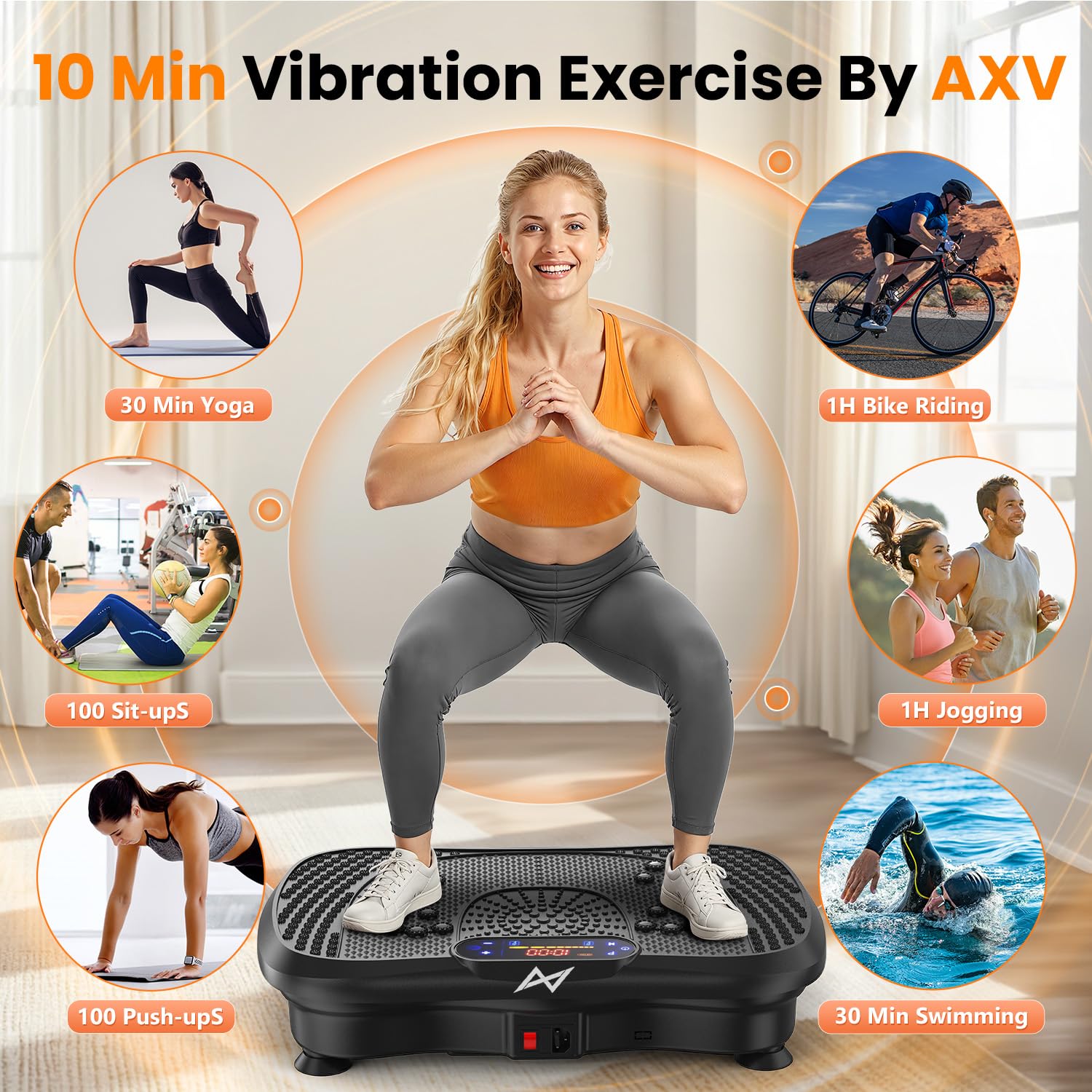 AXV Vibration Plate Fitness Exercise Machine for Weight Loss