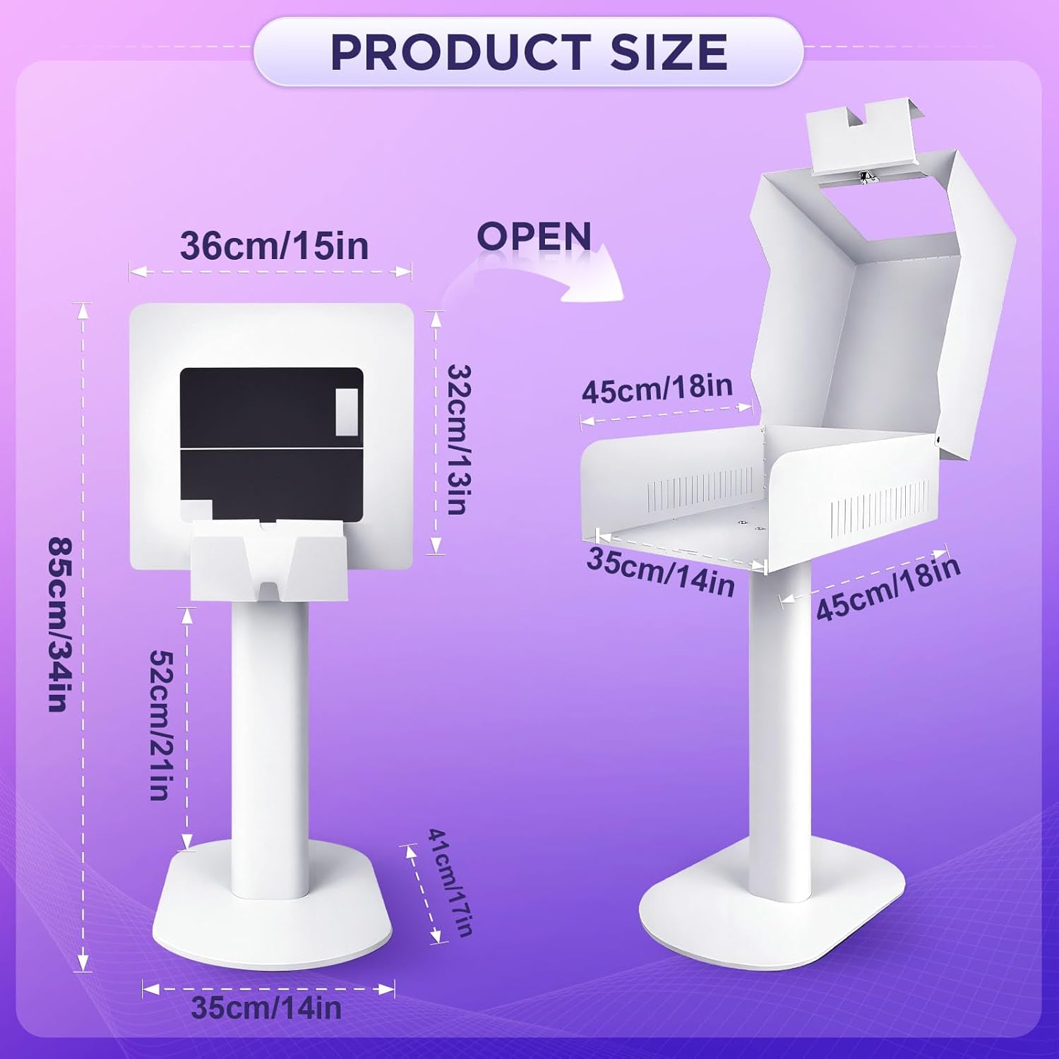 RDYMONKEY Photo Booth Printer Stand Heavy Duty Metal Printer Station Setup for DNP DS620 RX1HS QW410 HiTi P525L Professional Photobooth Printer Holder for Wedding Party Event
