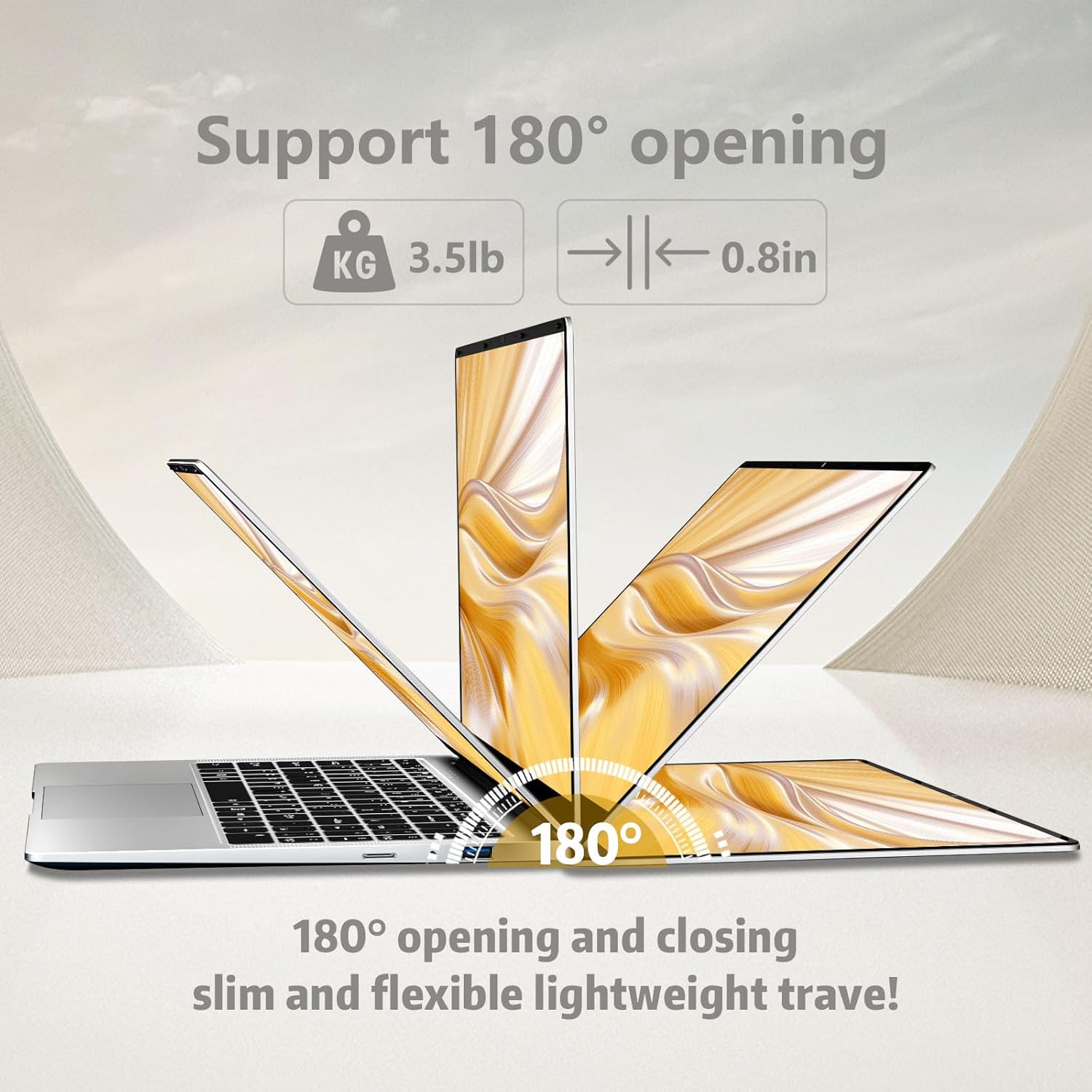 15.6 inch Laptop, Laptops with Celeron N4000, 2025 Gaming Laptop for 8GB LPDDR4 256GB SSD, IPS FHD 1920x1080, WiFi+BT4.2+Mini HDMI+TF Card Slot, Traditional Laptops Computers Convertible 180° Netbook