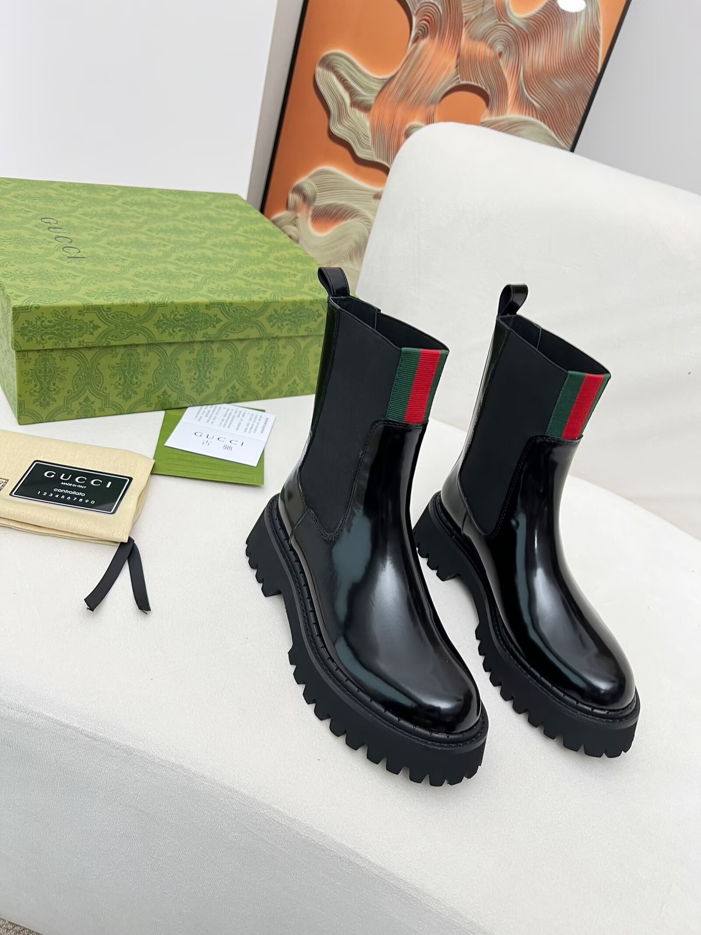 Gucci women's leather shoes-6