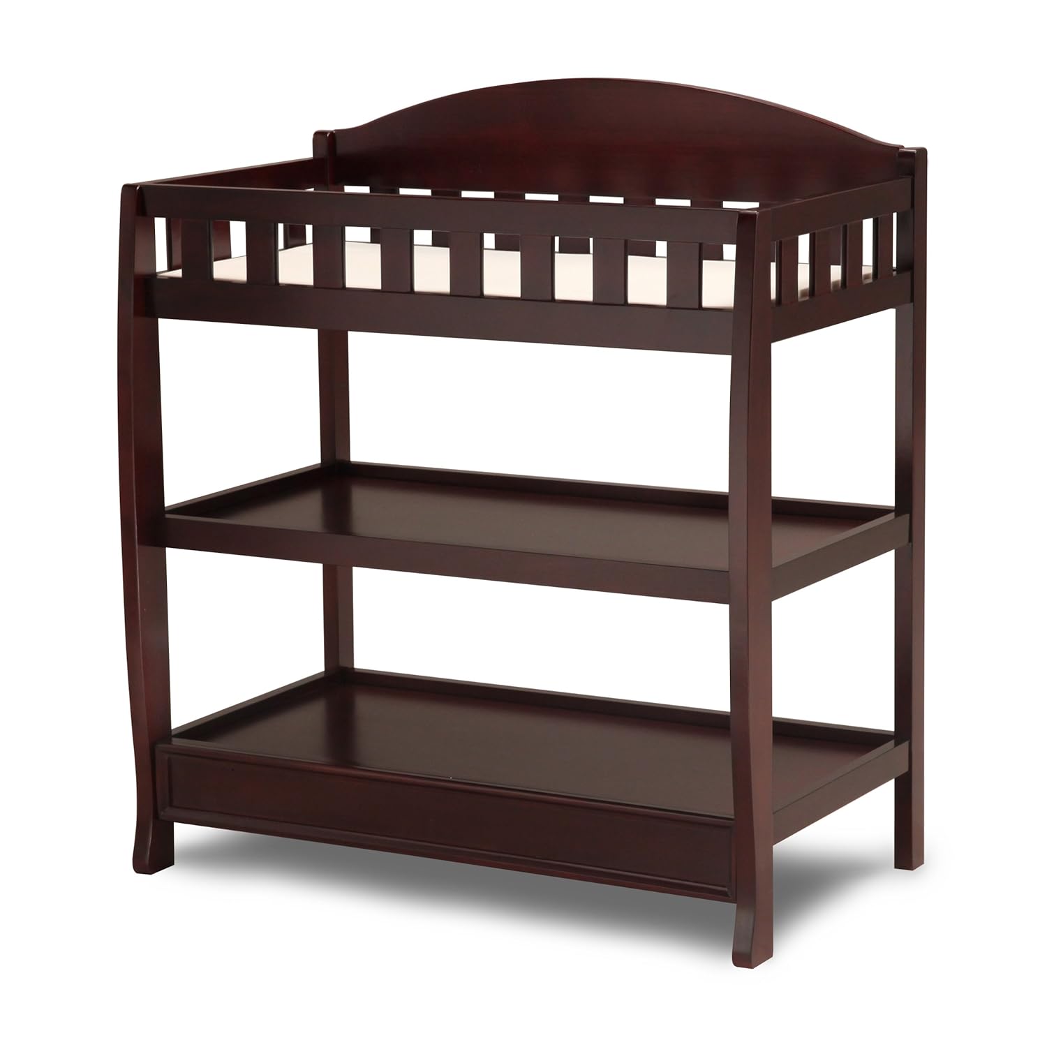 Delta Children Infant Changing Table with Pad, Espresso Cherry & Foam Contoured Changing Pad with Waterproof Cover