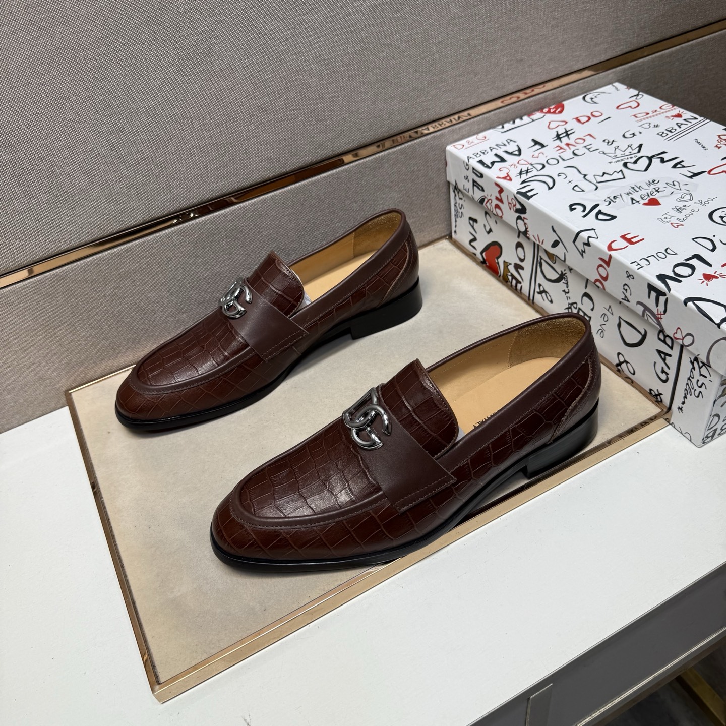 D&G men's leather shoes-110
