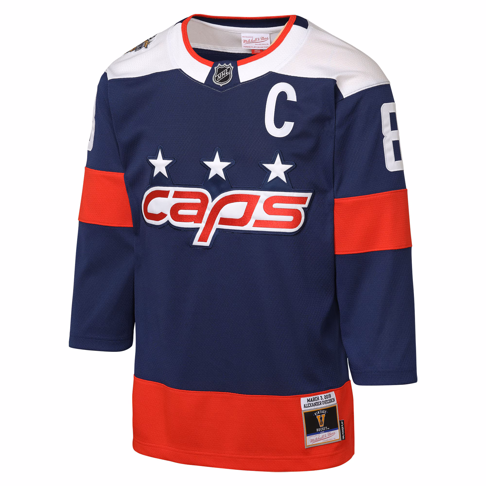 Alexander Ovechkin Washington Capitals Mitchell & Ness Youth 2018 NHL Stadium Series Power Play 2.0 Player Jersey - Navy