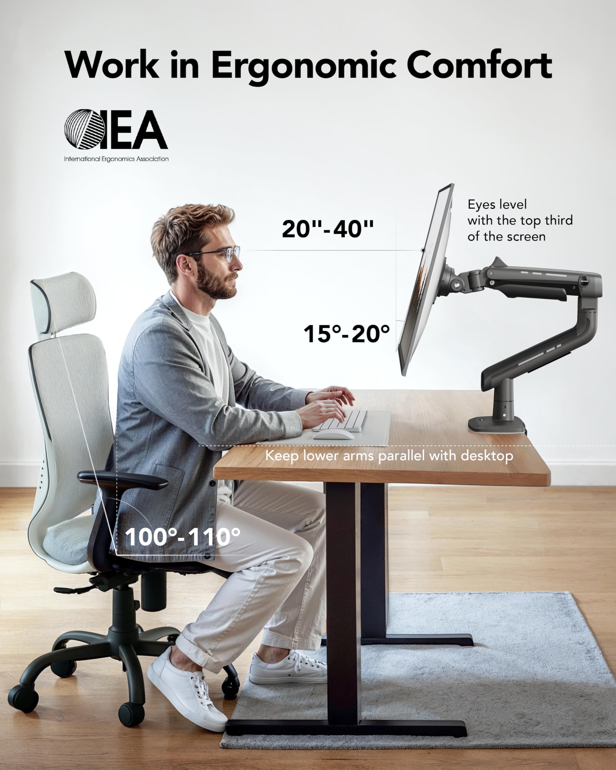 HUANUO TitanLift Heavy Duty Monitor Arm for 49