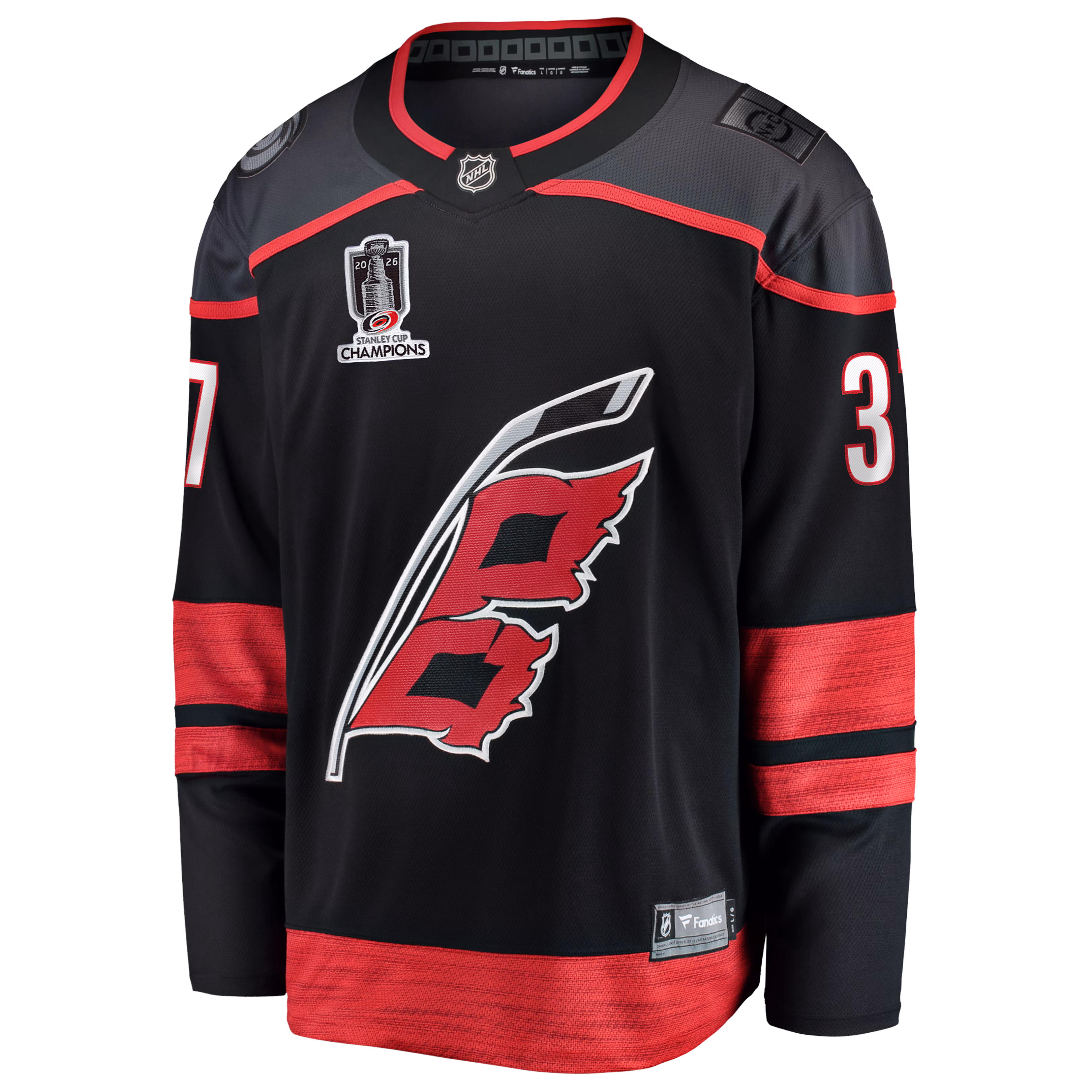 Andrei Svechnikov Carolina Hurricanes Fanatics 2026 Stanley Cup Champions Home Breakaway Jersey - Black