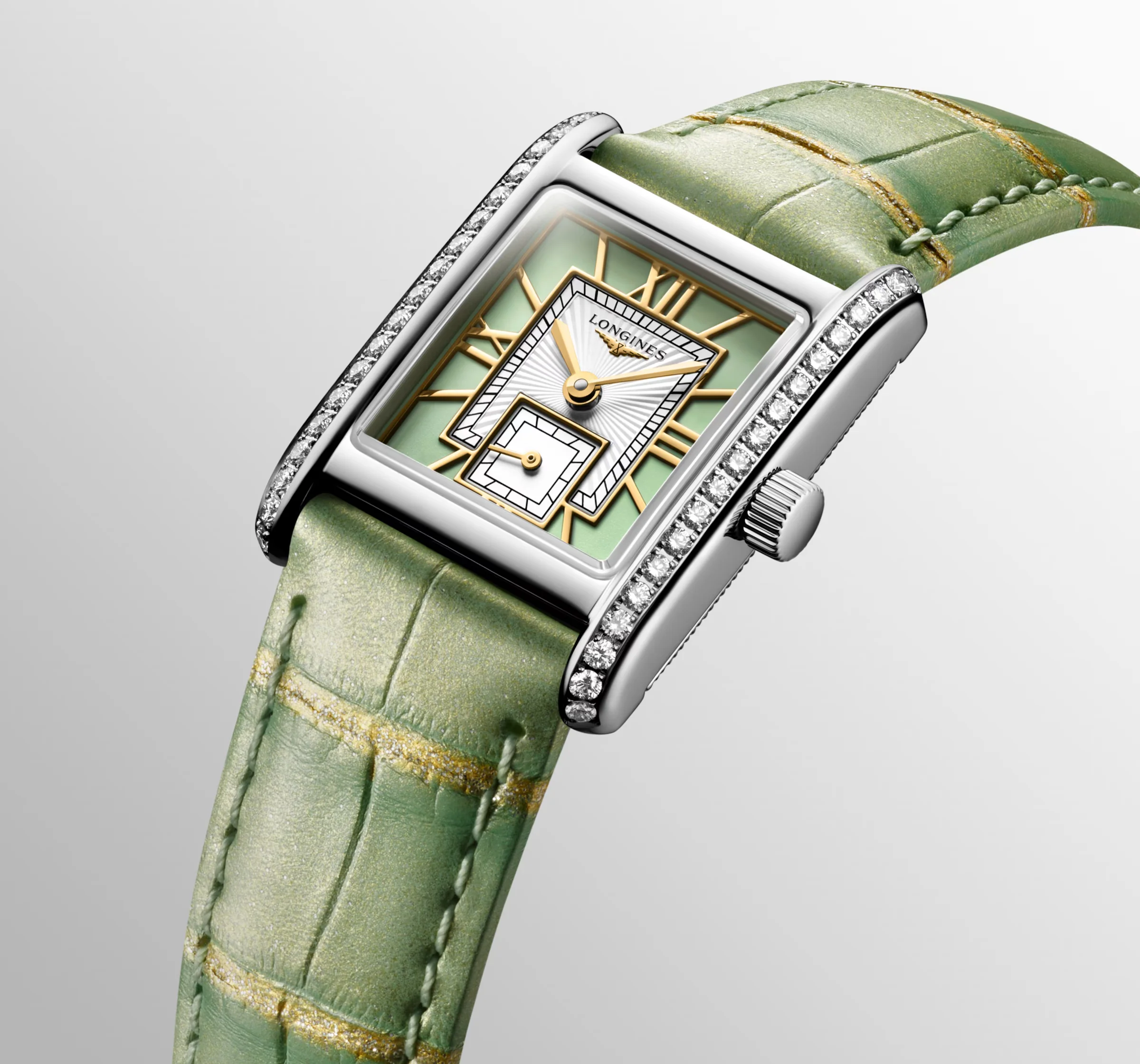 Mini DolceVita Quartz Green Diamond Watch 21.5x29MM L5.200.0.05.2