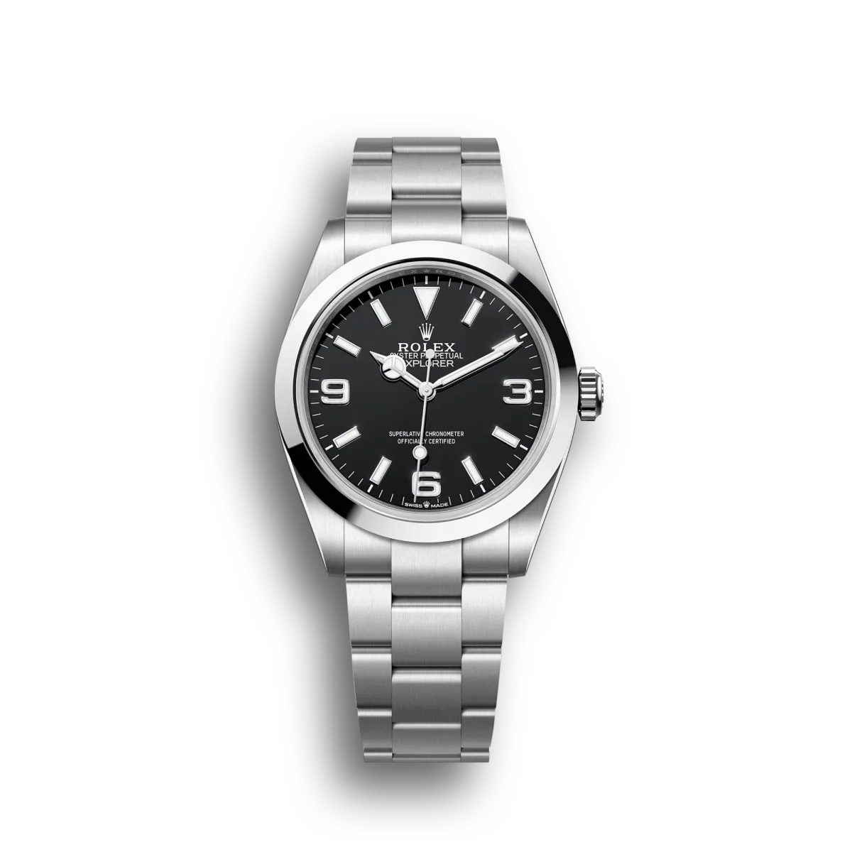 Explorer Polished Stainless Steel Black Dial 98087
