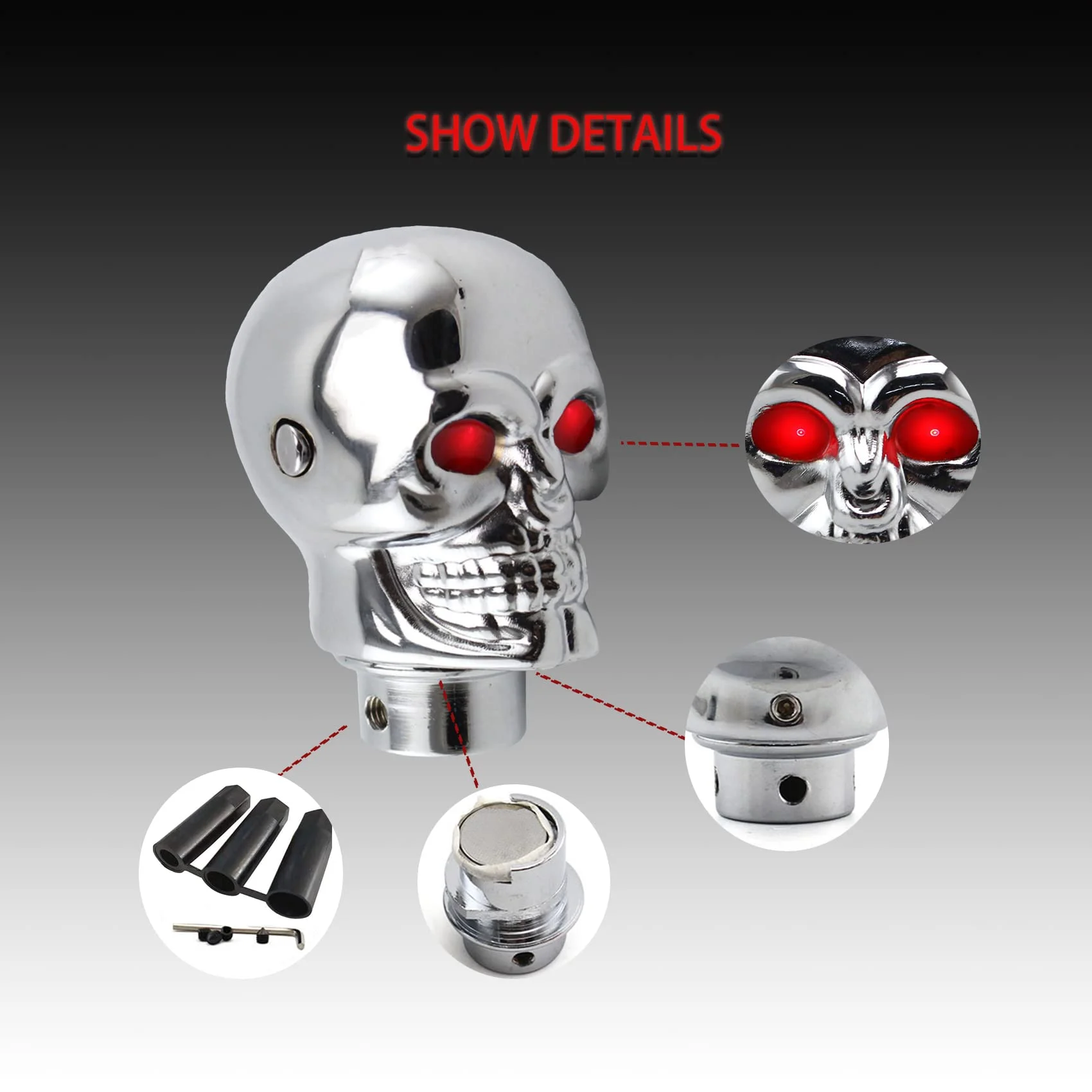 Skull Shifter Knob Fit Most Automatic Transmissions