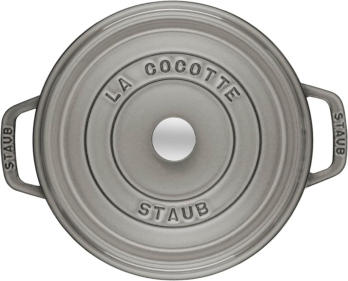 Staub 1003926 Cast Iron Roaster/Cocotte, Round 28 cm, 6.7 L, Graphite Grey