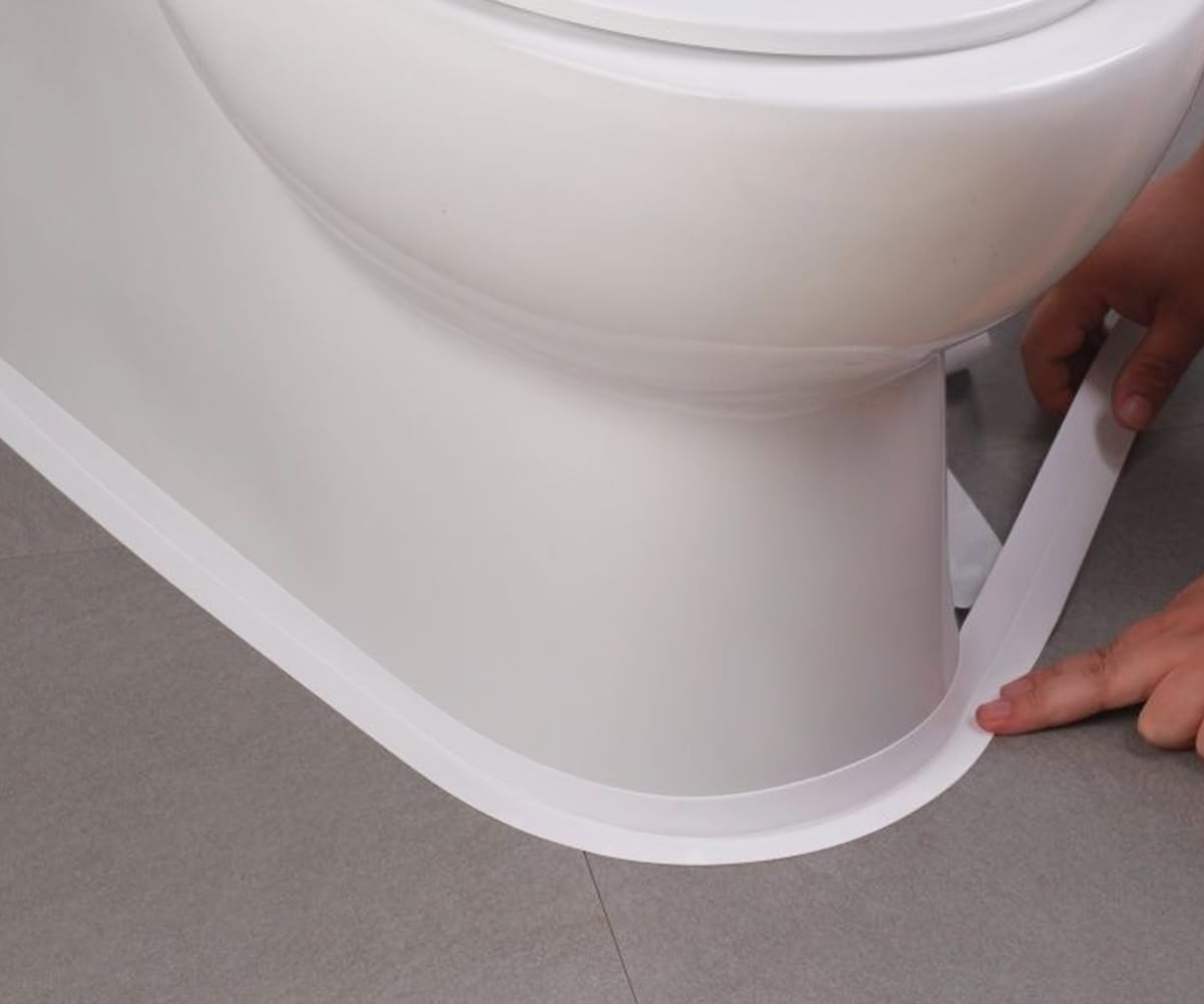 2 Rolls Caulk Tape Self Adhesive, Bathroom Waterproof White Caulking Sealant Strip Peel & Stick Wallpaper Floor Tile Toilet Tub Sink Backsplash Kitchen Wall Decor, Easier to Use Than Silicone Caulk