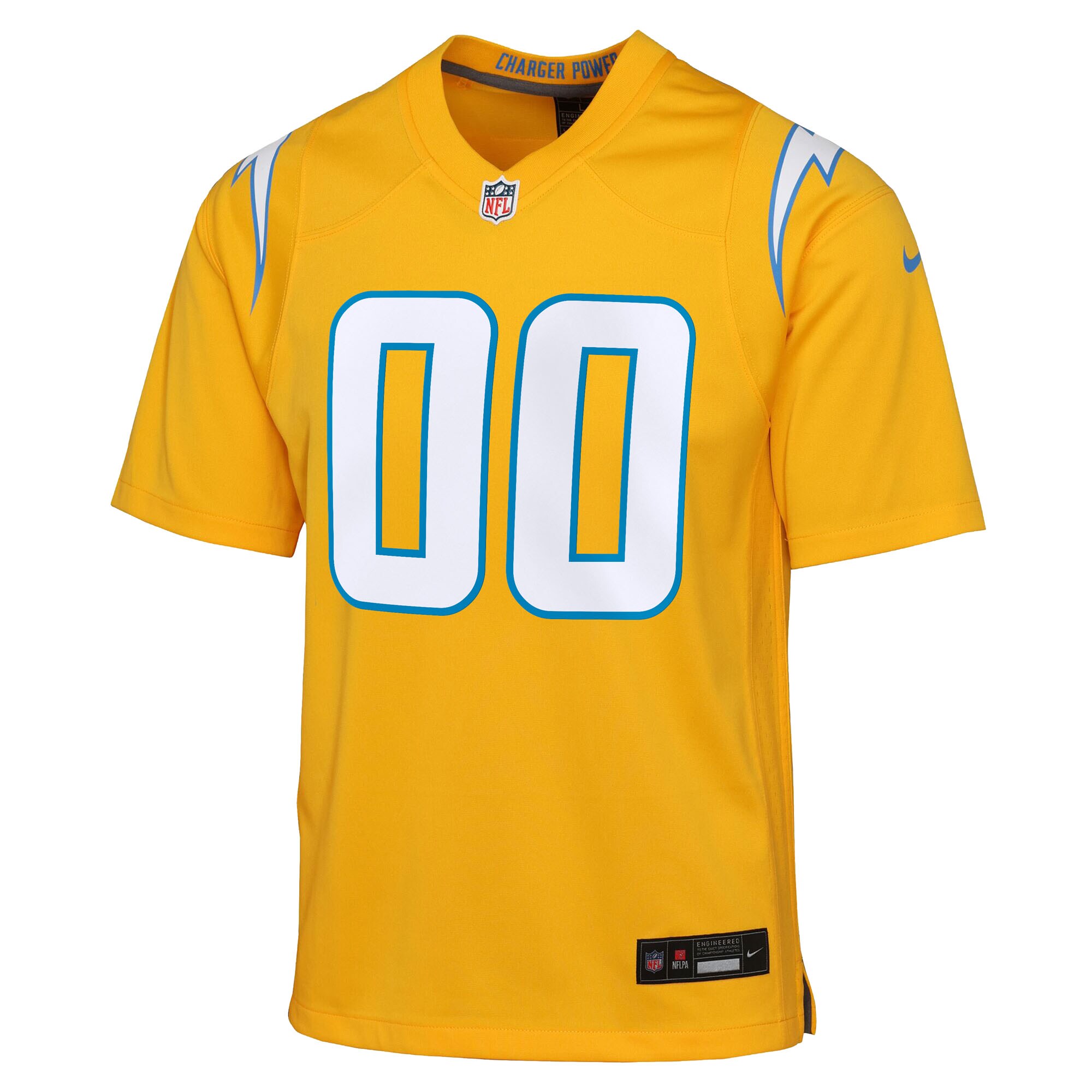 Los Angeles Chargers Nike Youth Alternate Charger Power Game Custom Jersey - Gold
