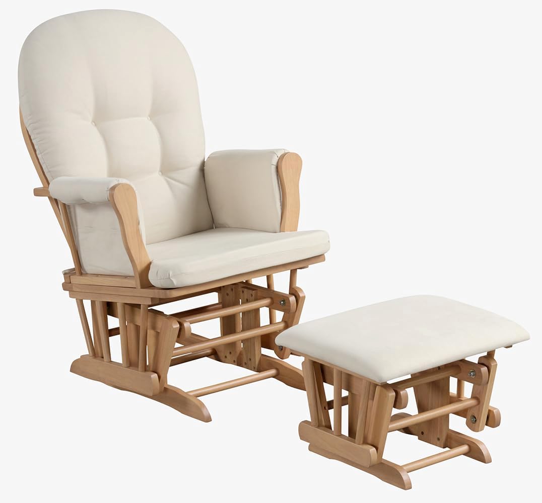 Angel Line Windsor Glider and Ottoman, Natural