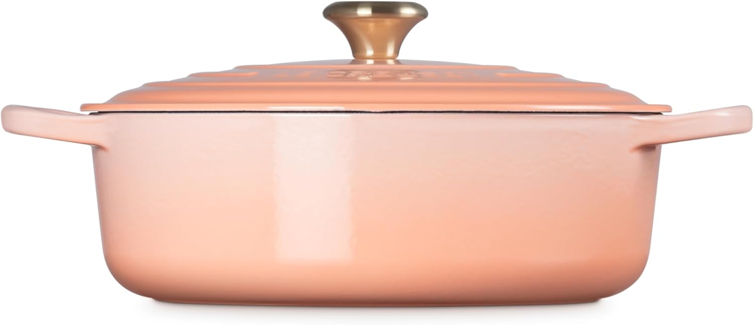 Le Creuset Enameled Cast Iron Signature Round Wide Oven, 6.75qt., Peche