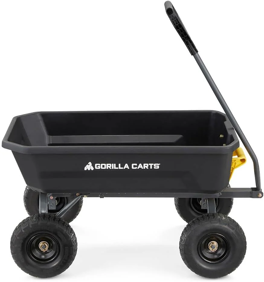7GCG-NF Heavy-Duty Poly Dump Garden Cart with No-Flat Tires, 7 Cubic Feet, 1200-Pound Capacity, Black, Amazon Exclusive