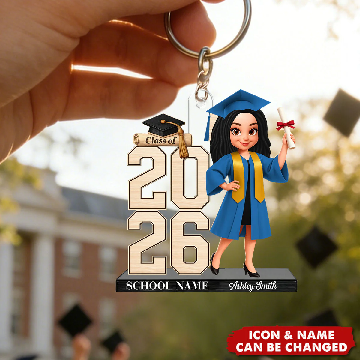 Class Of 2026 2027 Senior - Personalized Acrylic Keychain - Graduation Gift For Graduates, Daughter, Son
