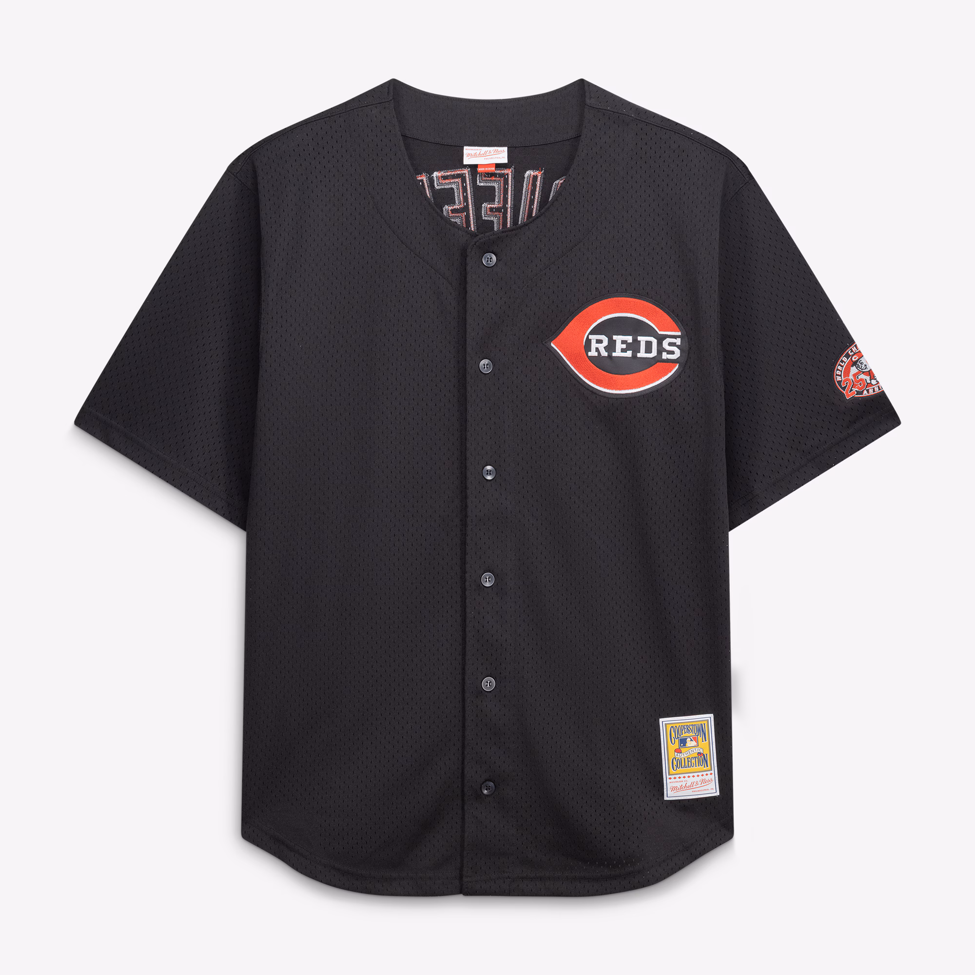 Ken Griffey Jr. Cincinnati Reds Mitchell & Ness Big & Tall Cooperstown Mesh Batting Practice Jersey - Black