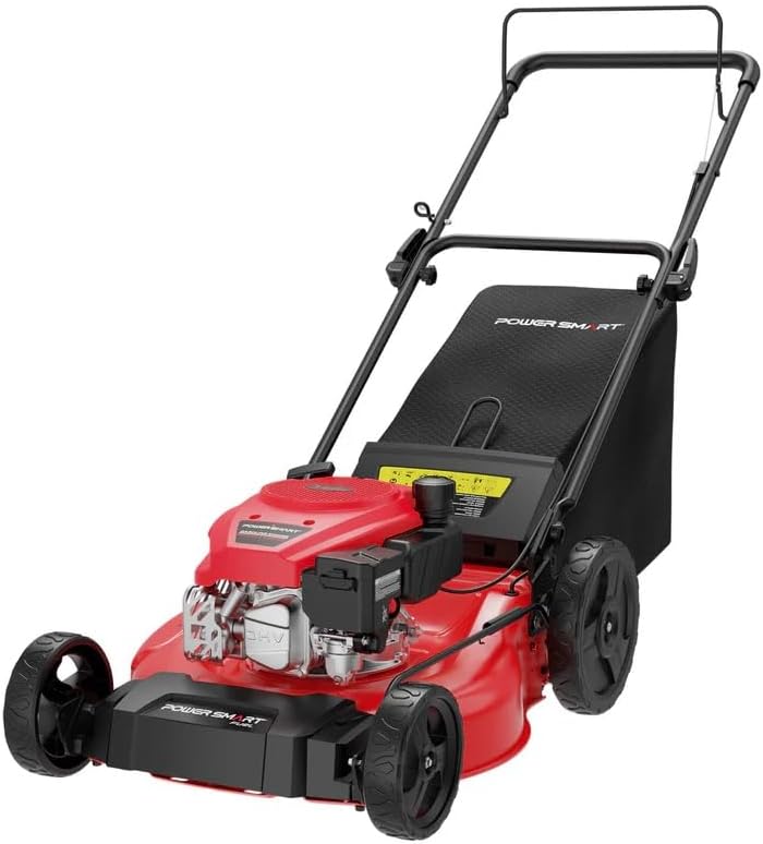PowerSmart 21-Inch Gas Push Lawn Mower with B&S Engine, 3-in-1 (Bag/Mulch/Rear Discharge),6 Cutting Heights, Durable Steel Deck, Rear-Wheel Drive