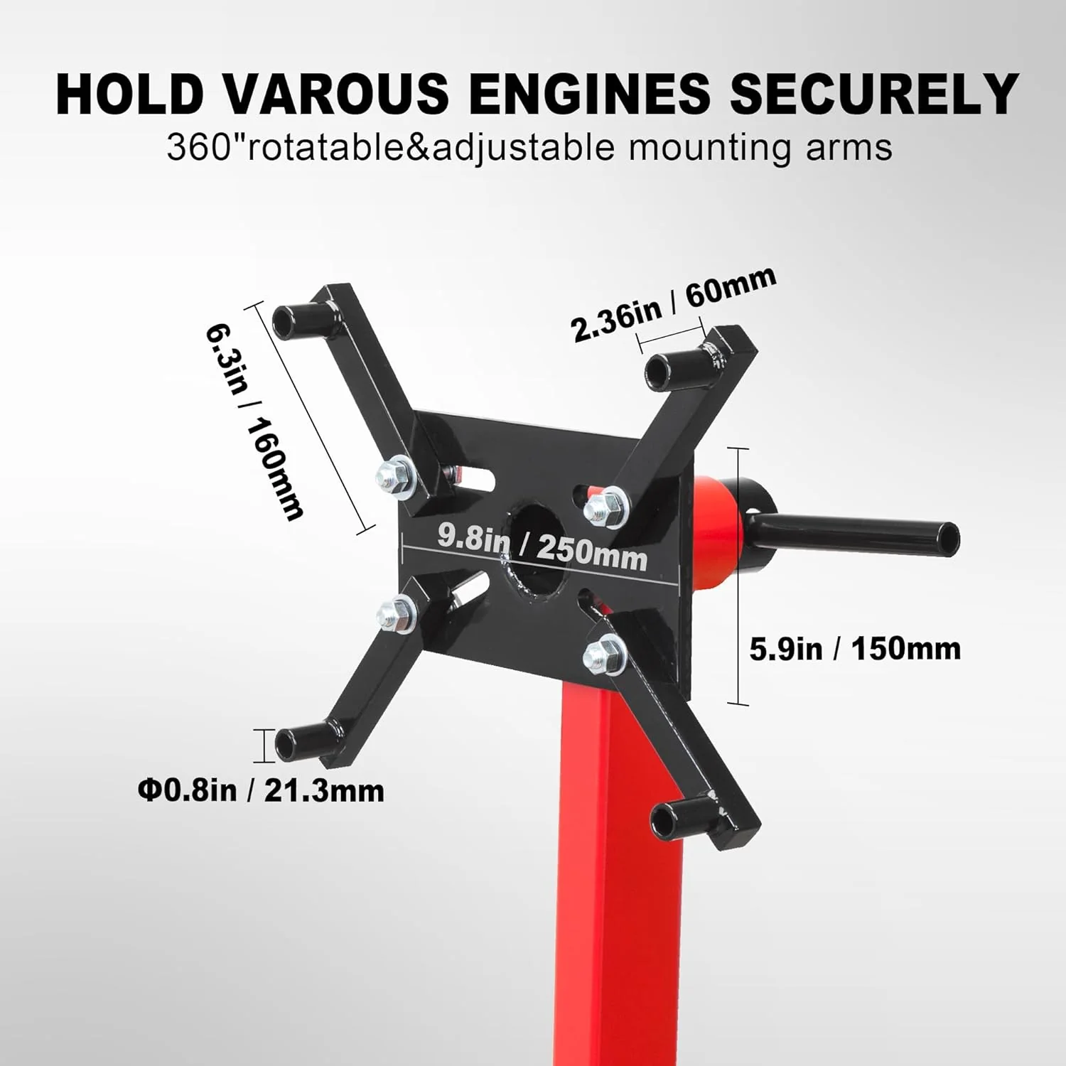 Rotating Engine Stand: Removable Oil Pan and Magnetic Tray, Turbine Turntable, 2 Brake Caster Lockable Wheels, 1,000 Lbs Capacity
