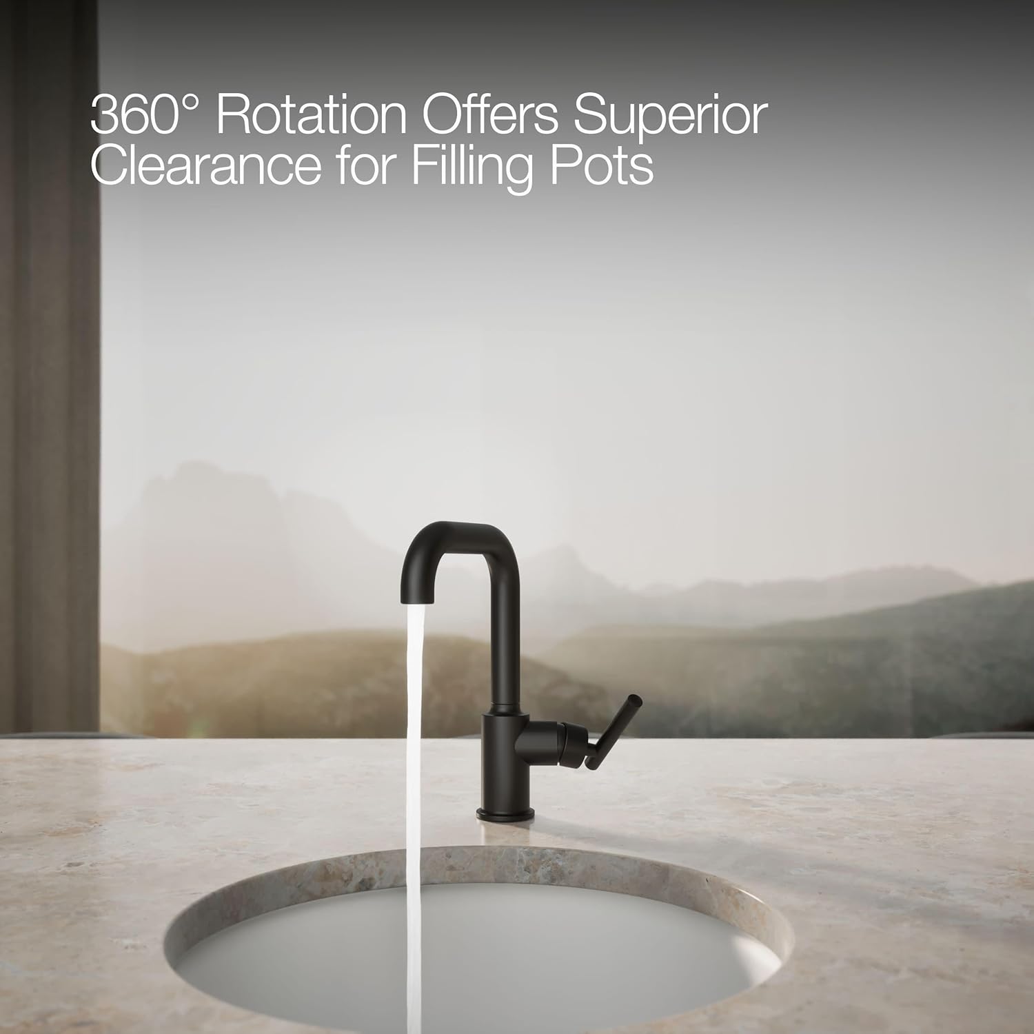 KOHLER K-7509-BL Purist Secondary Swing Spout Without Spray, Matte Black