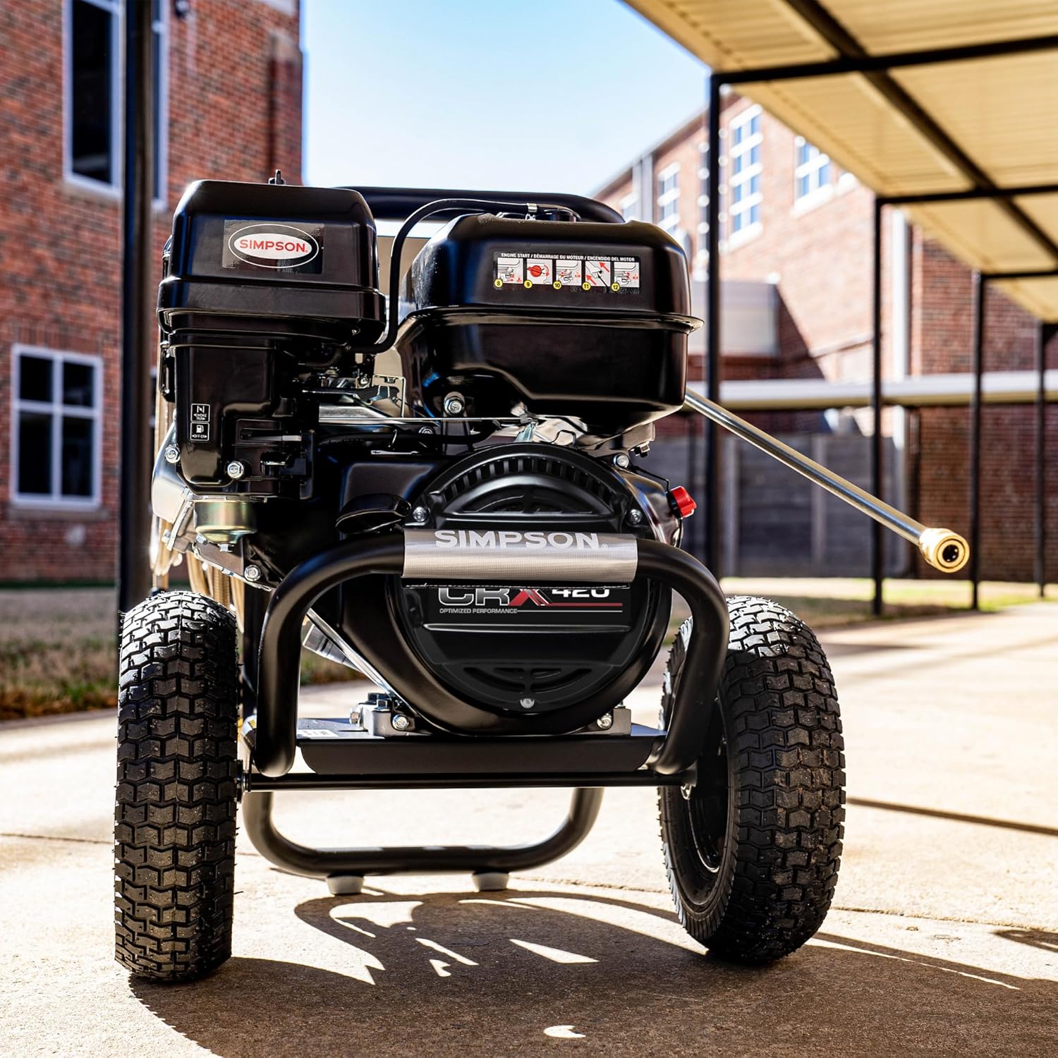 Simpson 4400 PSI Gas Pressure Washer, 4.0 GPM Commercial Power Washer, Cold Water, 50' Hose, PowerShot, 49-State Compliant (PS60843) - Black