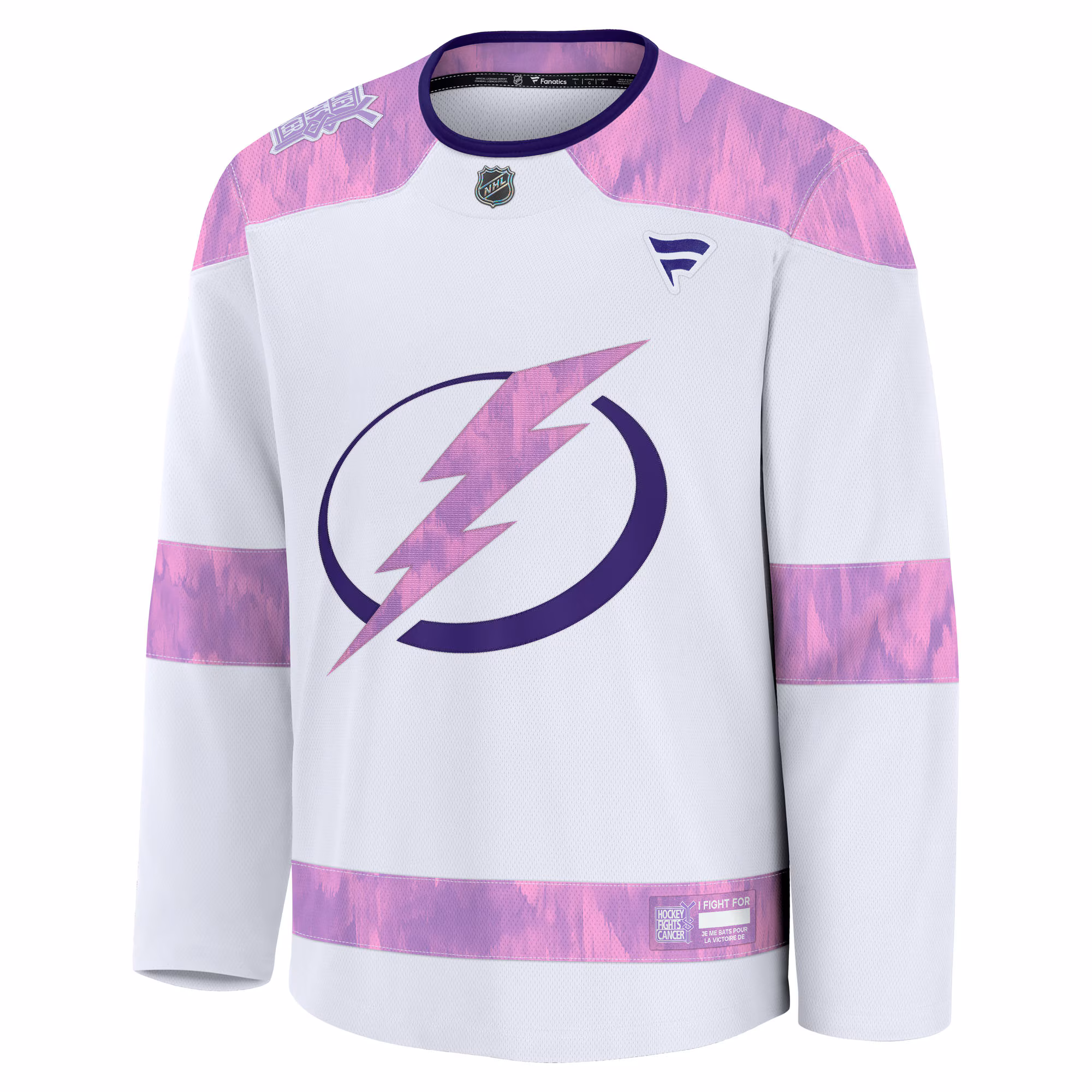 Tampa Bay Lightning Fanatics Hockey Fights Cancer Survivor Practice Jersey - White