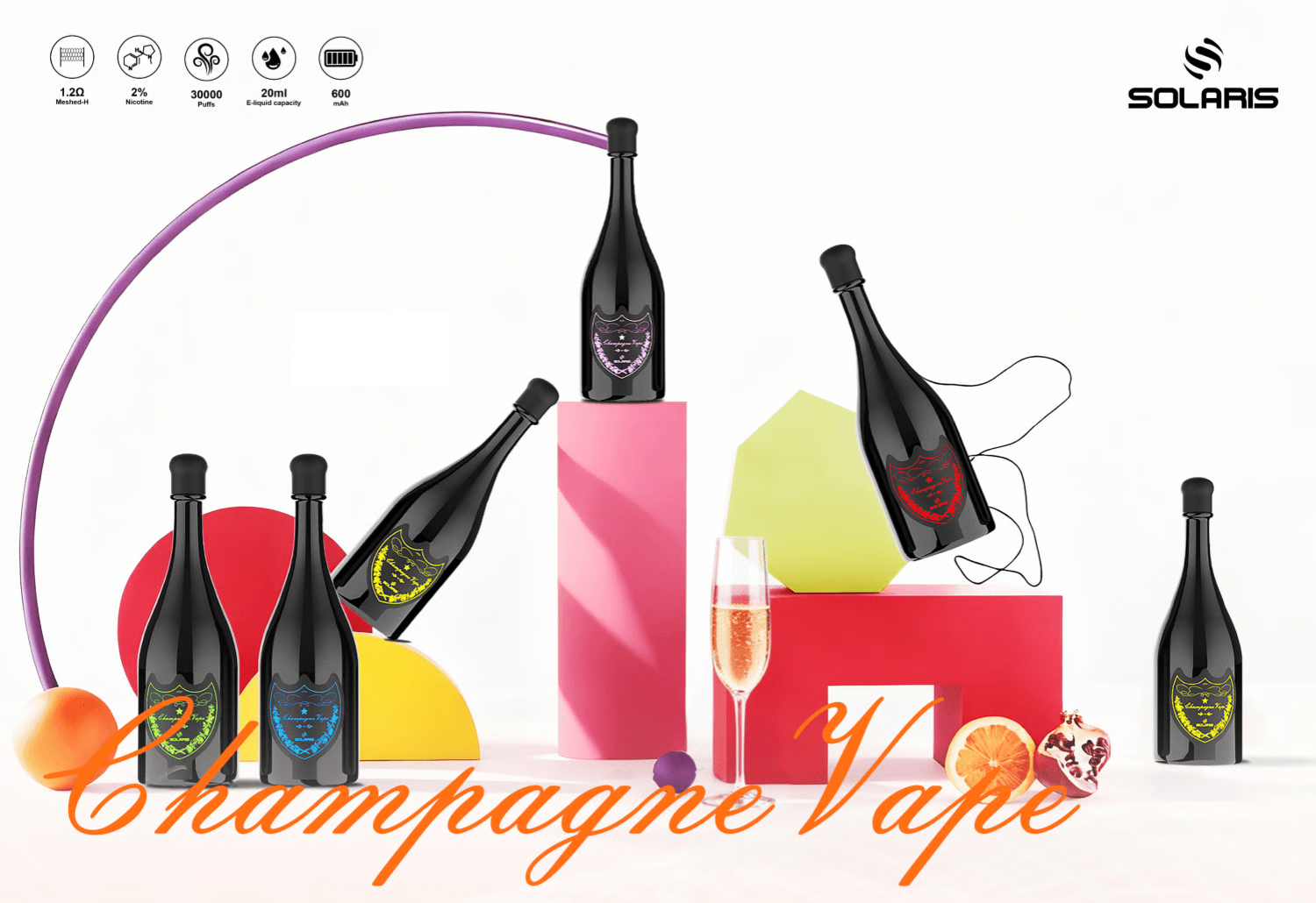 SOLARIS Champagne 30000 Puffs 30K Disposable Vape E Cigarettes