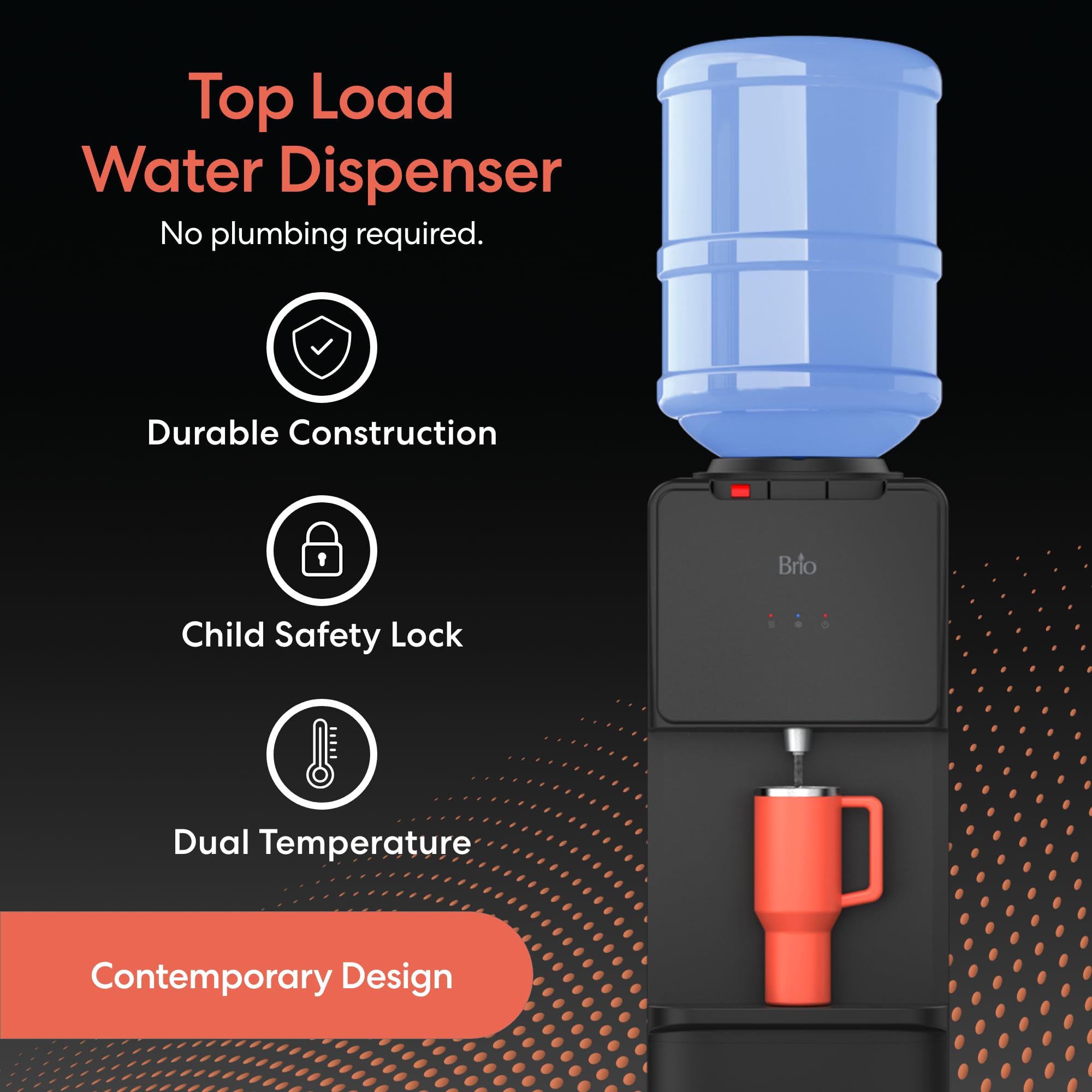 BRIO 130 Series Top-Load Water Cooler Dispenser - Hot & Cold