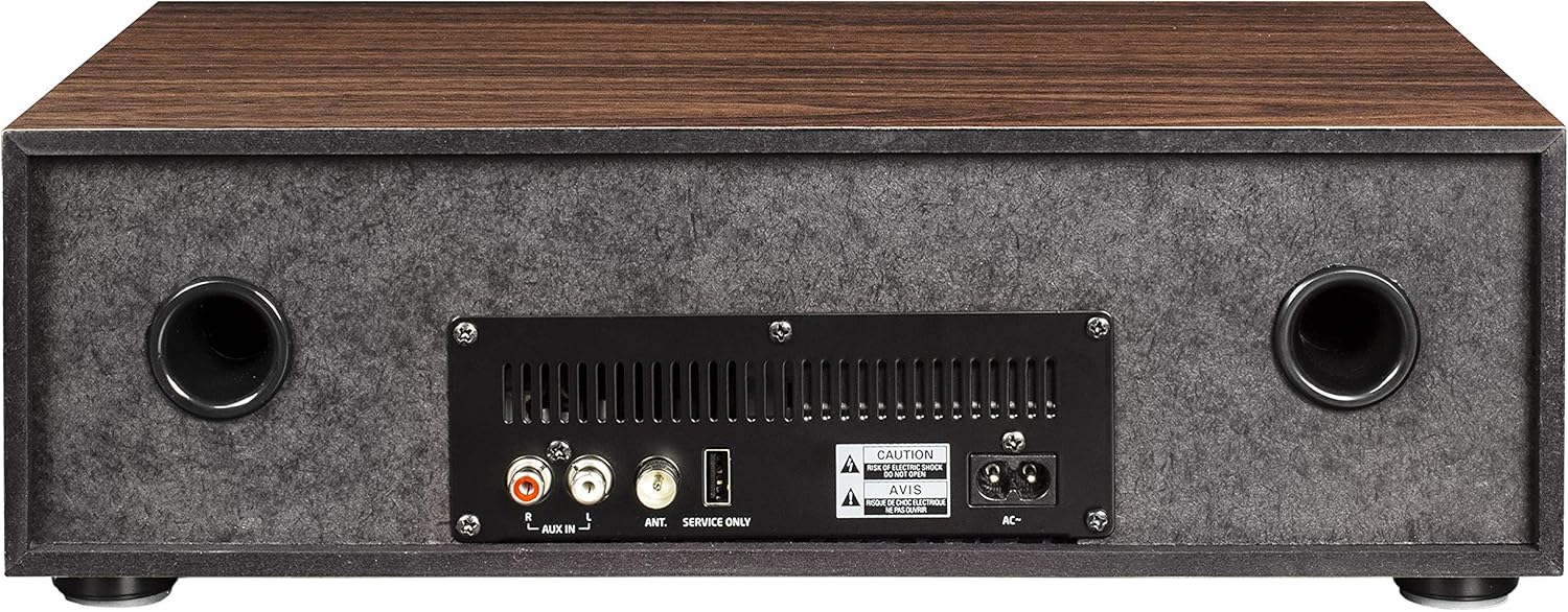 Crosley CR3501A-WA Fleetwood Bluetooth FM Clock Radio and CD Player, Walnut