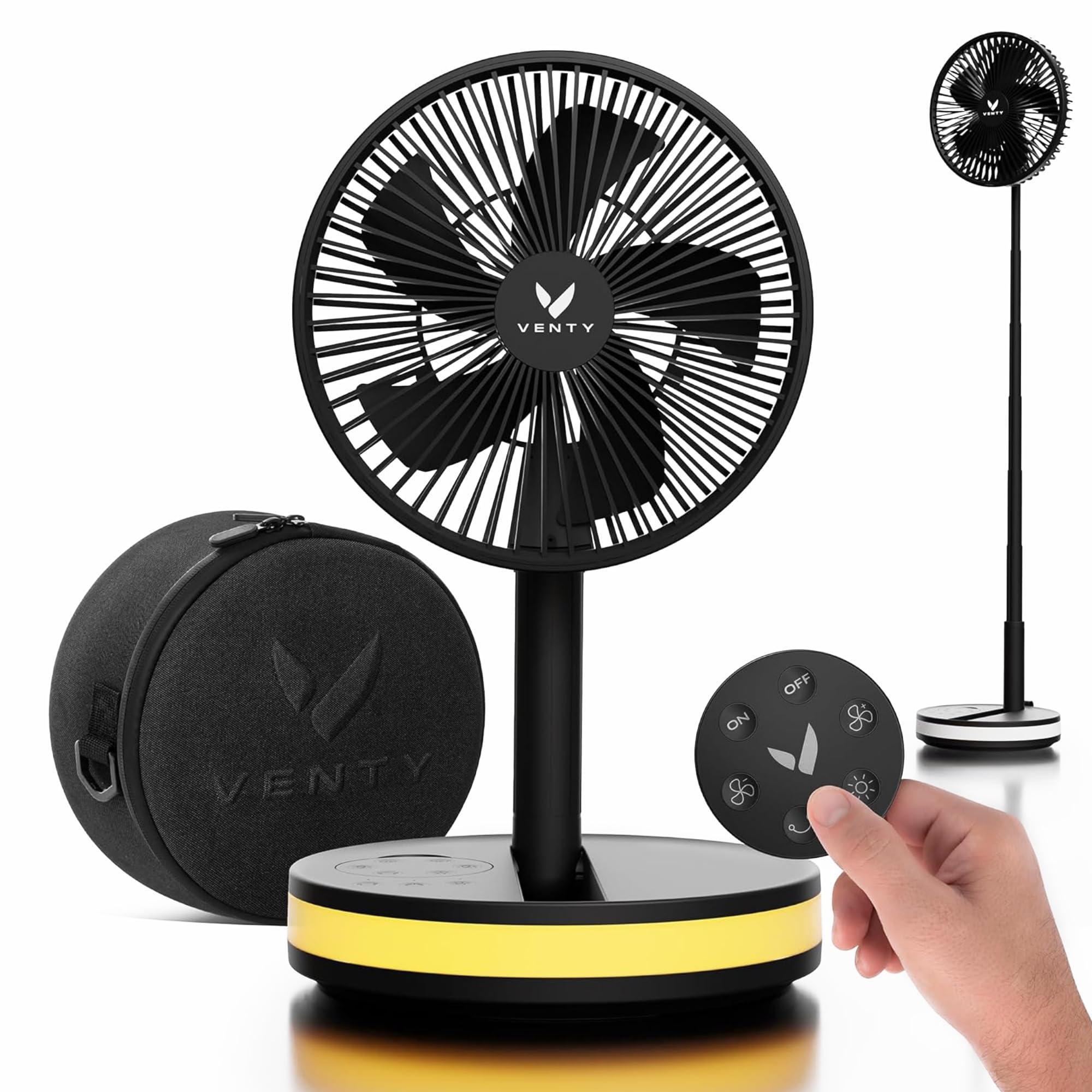VENTY Portable Wireless Battery Operated Fan - 4 Speeds