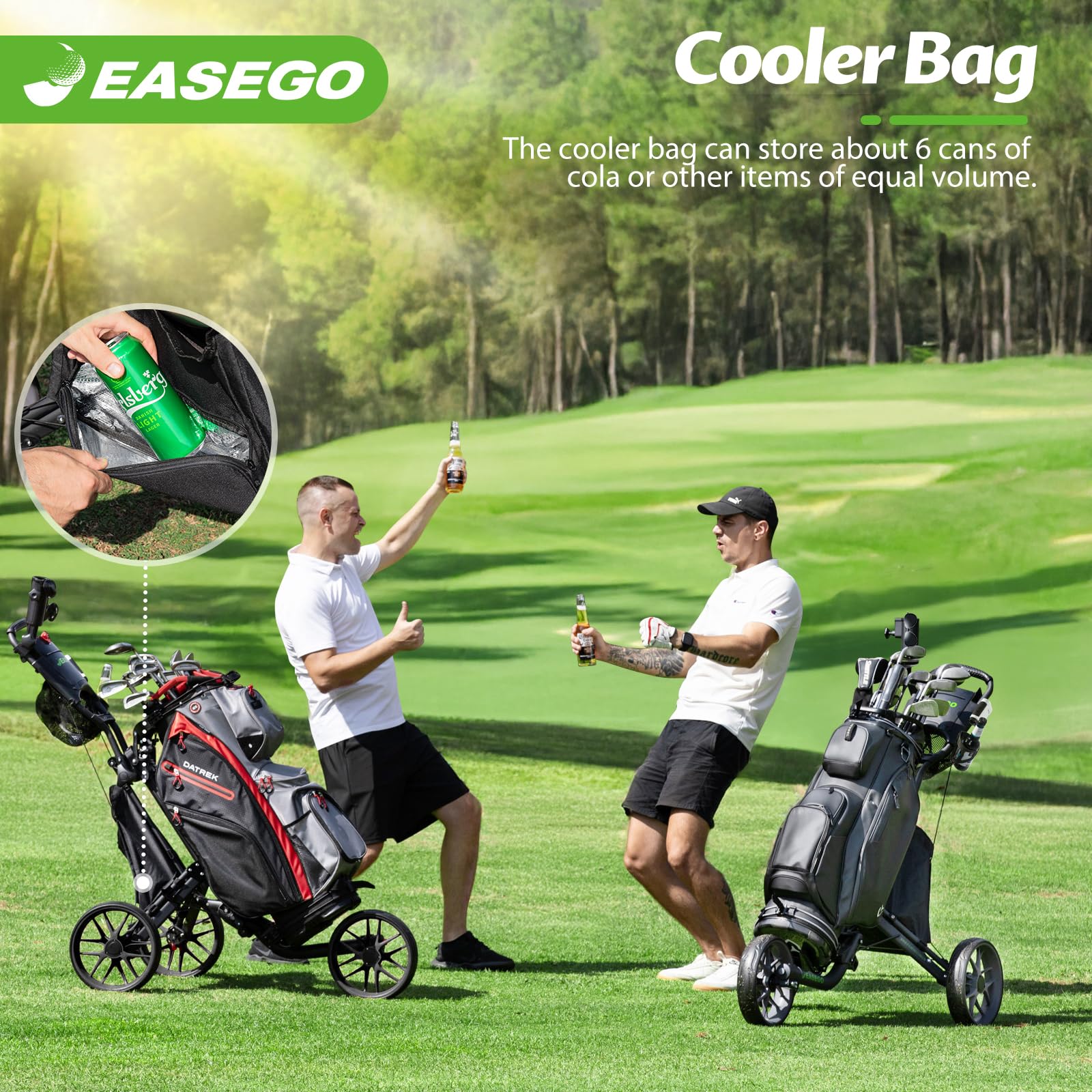 EASEGO Golf Push Cart – Foldable 3 Wheel Caddy